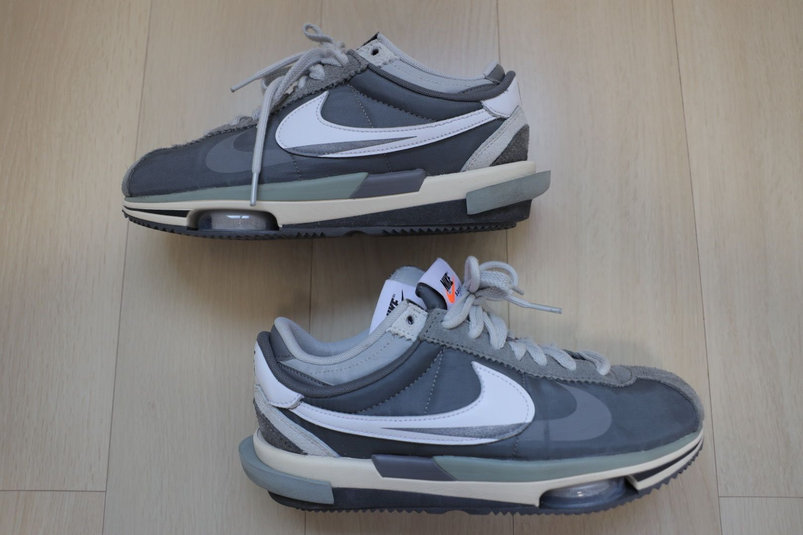 sacai × Nike Zoom Cortez "Iron Grey"