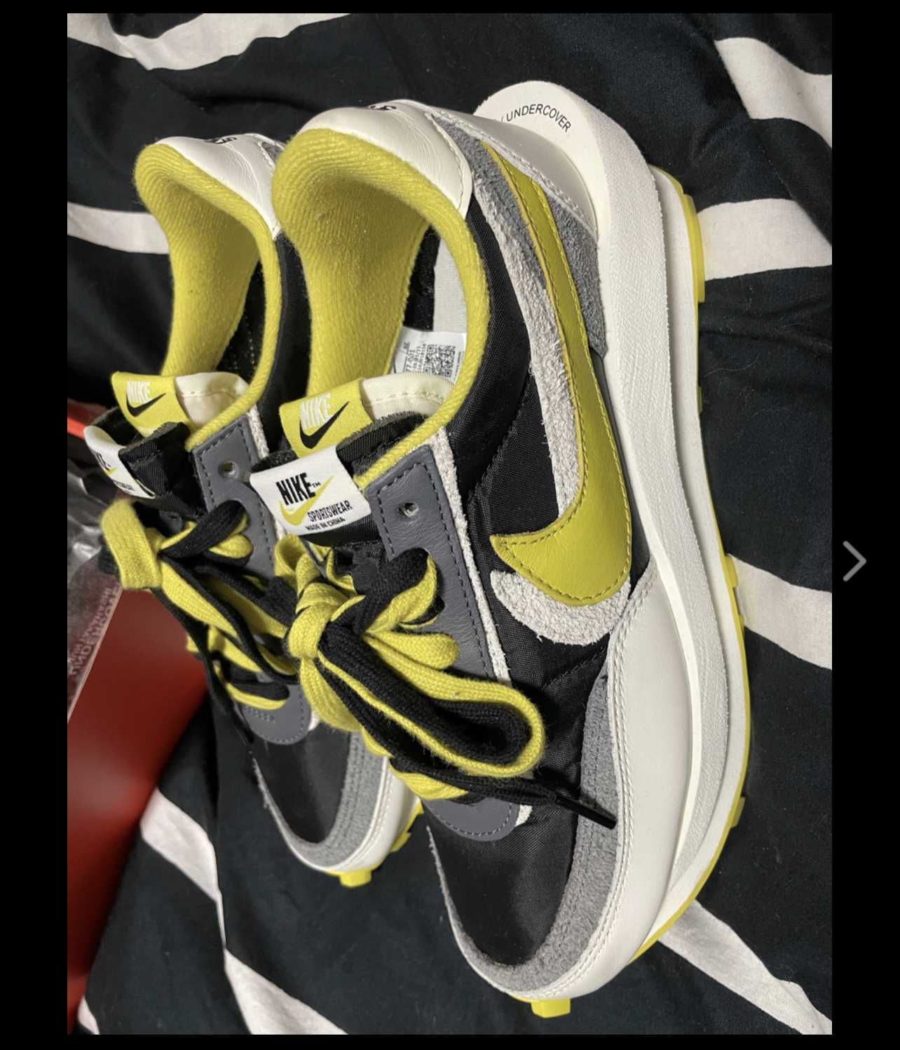 UNDERCOVER × sacai × Nike LD Waffle "Black/Sail-Dark Grey-Bright Citron"