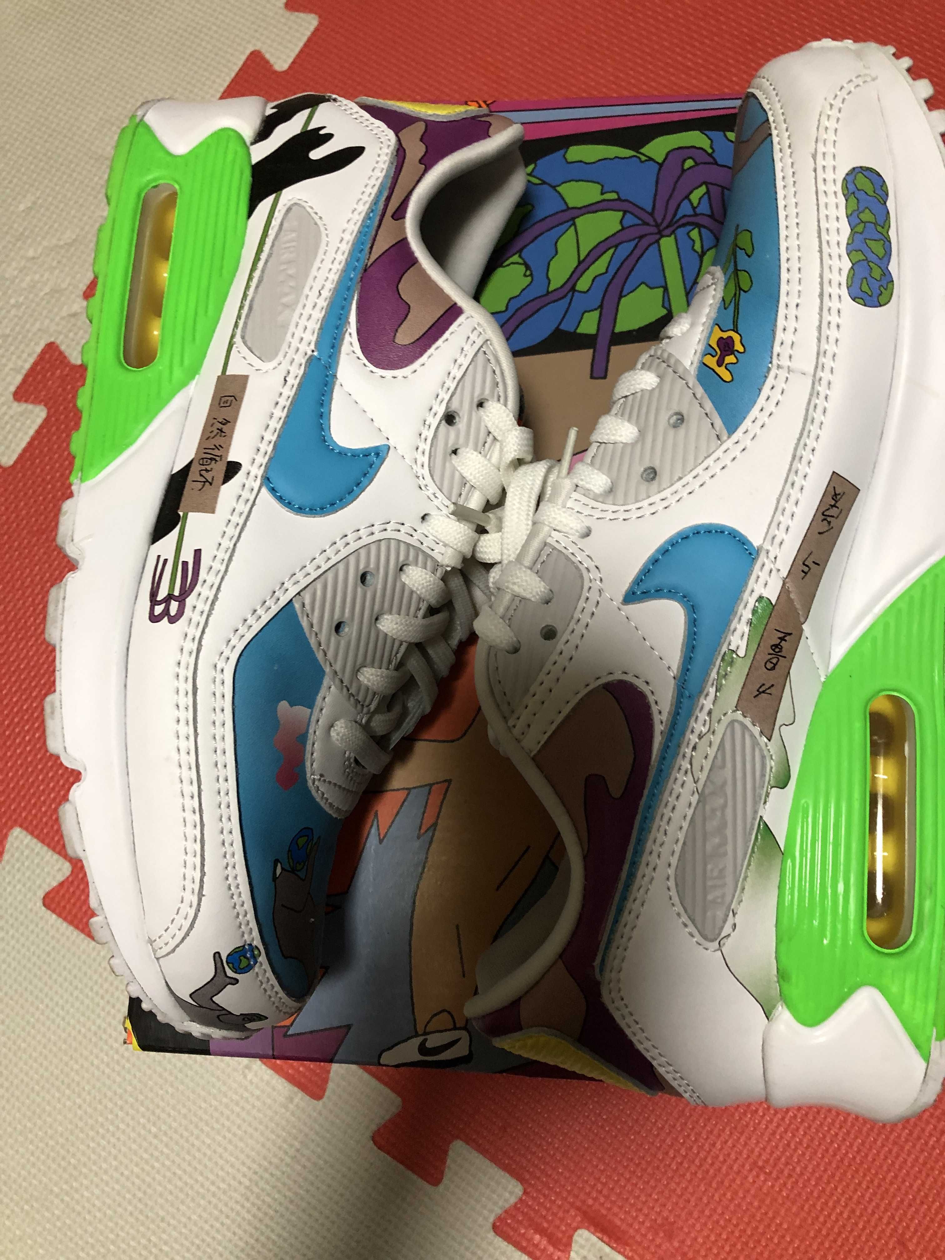 RUOHAN WANG × NIKE AIR MAX 90 FLYLEATHER "WHITE/MULTI COLOR"