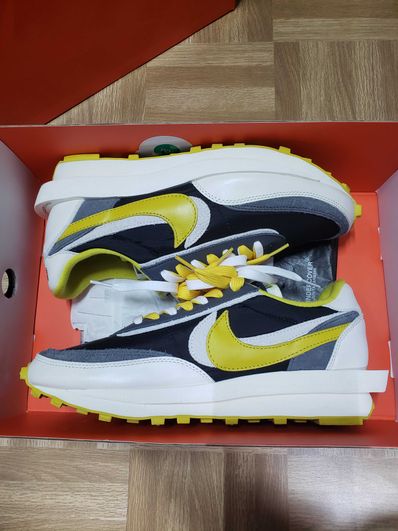 UNDERCOVER × sacai × Nike LD Waffle "Black/Sail-Dark Grey-Bright Citron"