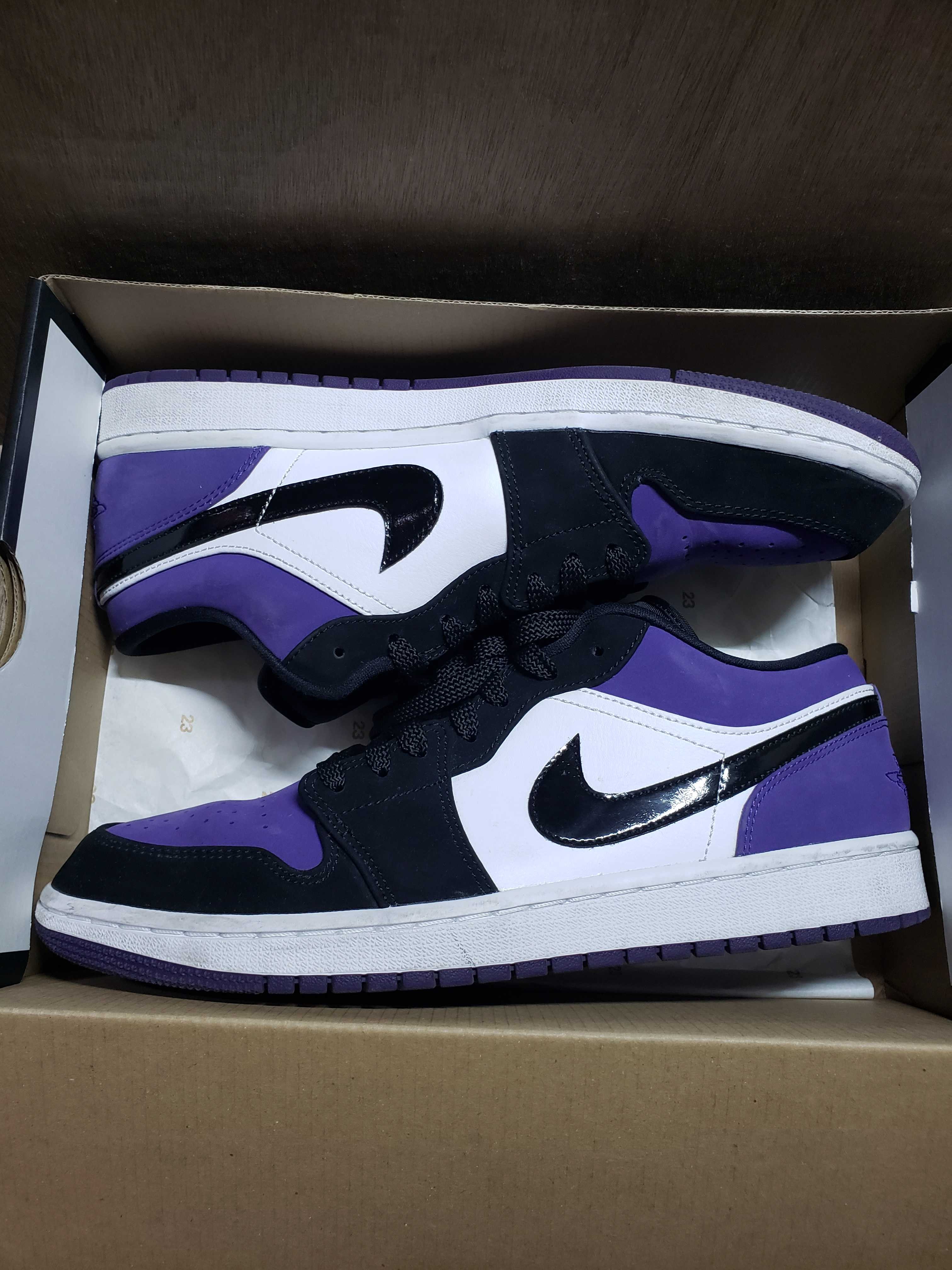 Nike Air Jordan 1 Retro Low "White/Black/Court Purple" 