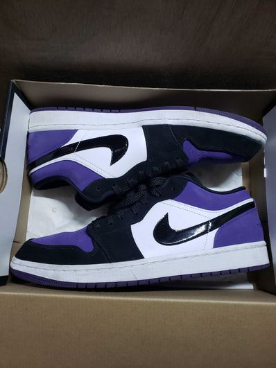 Nike Air Jordan 1 Retro Low "White/Black/Court Purple"