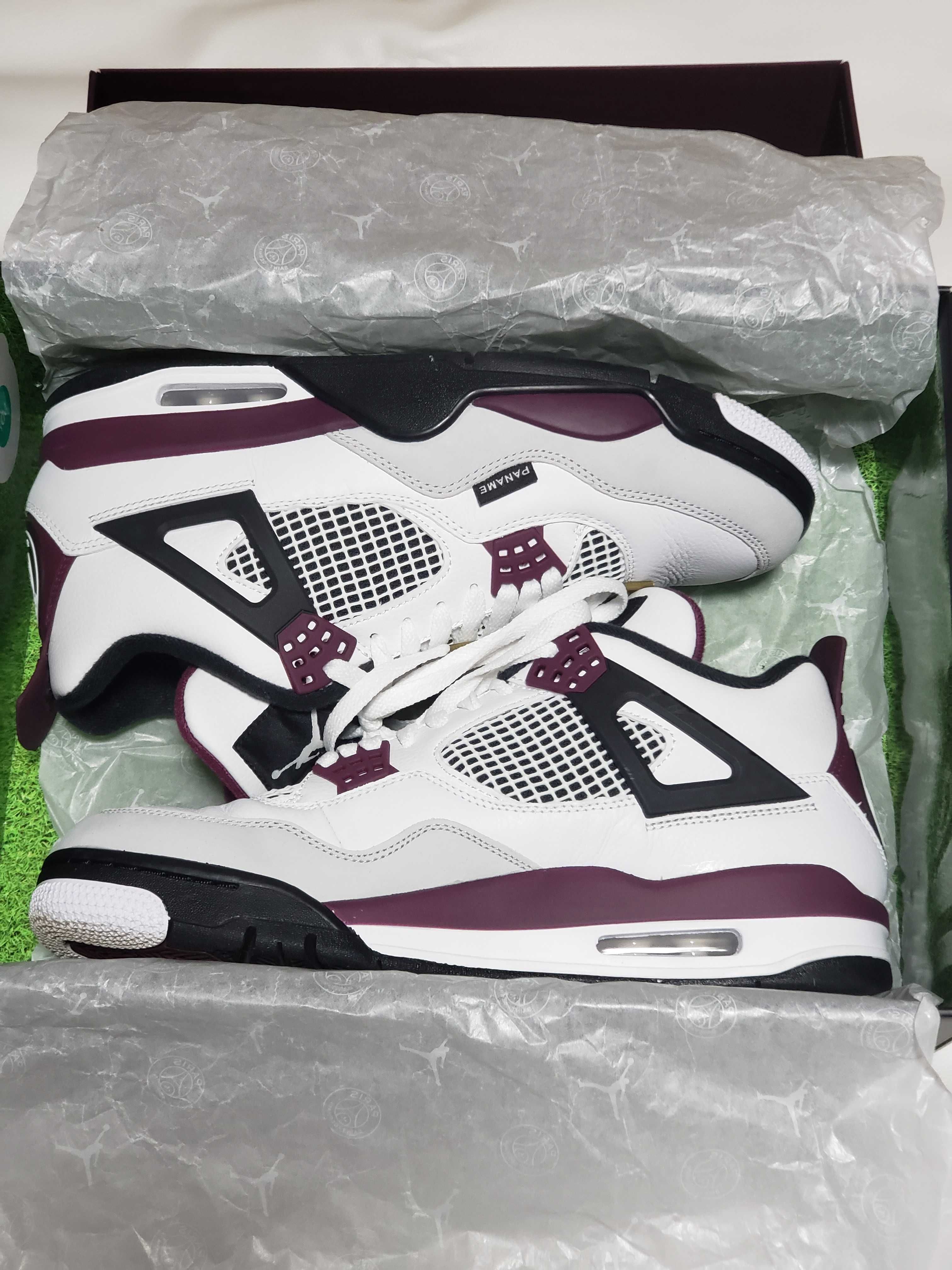 Paris Saint Germain ×Nike Air Jordan 4 Retro "White/Bordeaux/Neutral Gray"