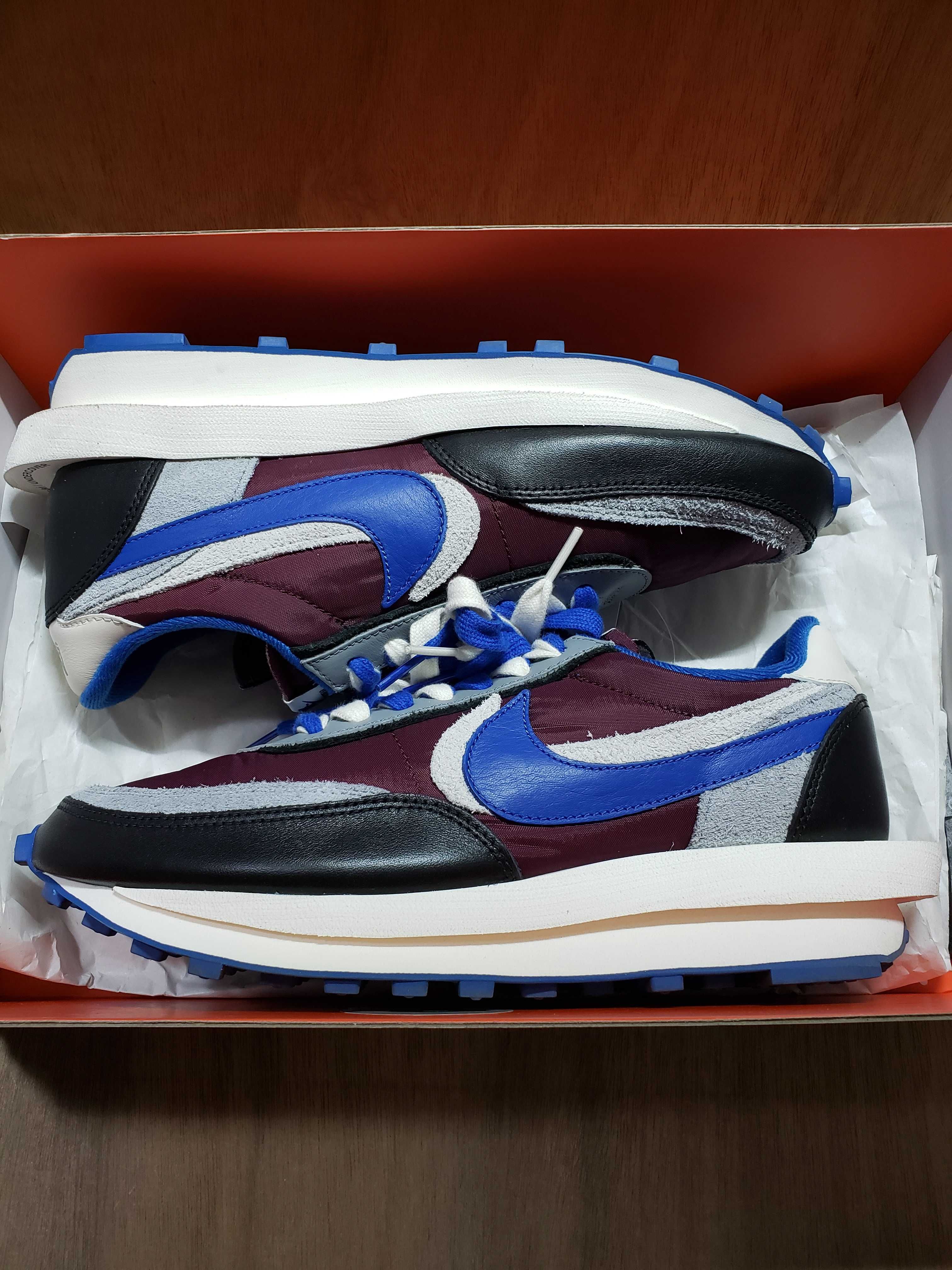 UNDERCOVER × sacai × Nike LD Waffle "Night Maroon/Pale Ivory-Ground Grey-Team Royal"