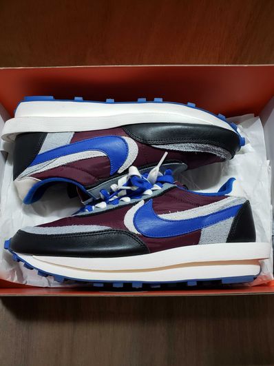 UNDERCOVER × sacai × Nike LD Waffle "Night Maroon/Pale Ivory-Ground Grey-Team Royal"