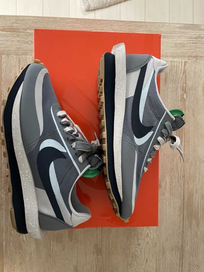 CLOT × Sacai × Nike LD Waffle "Grey Obsidian/Cool Grey"