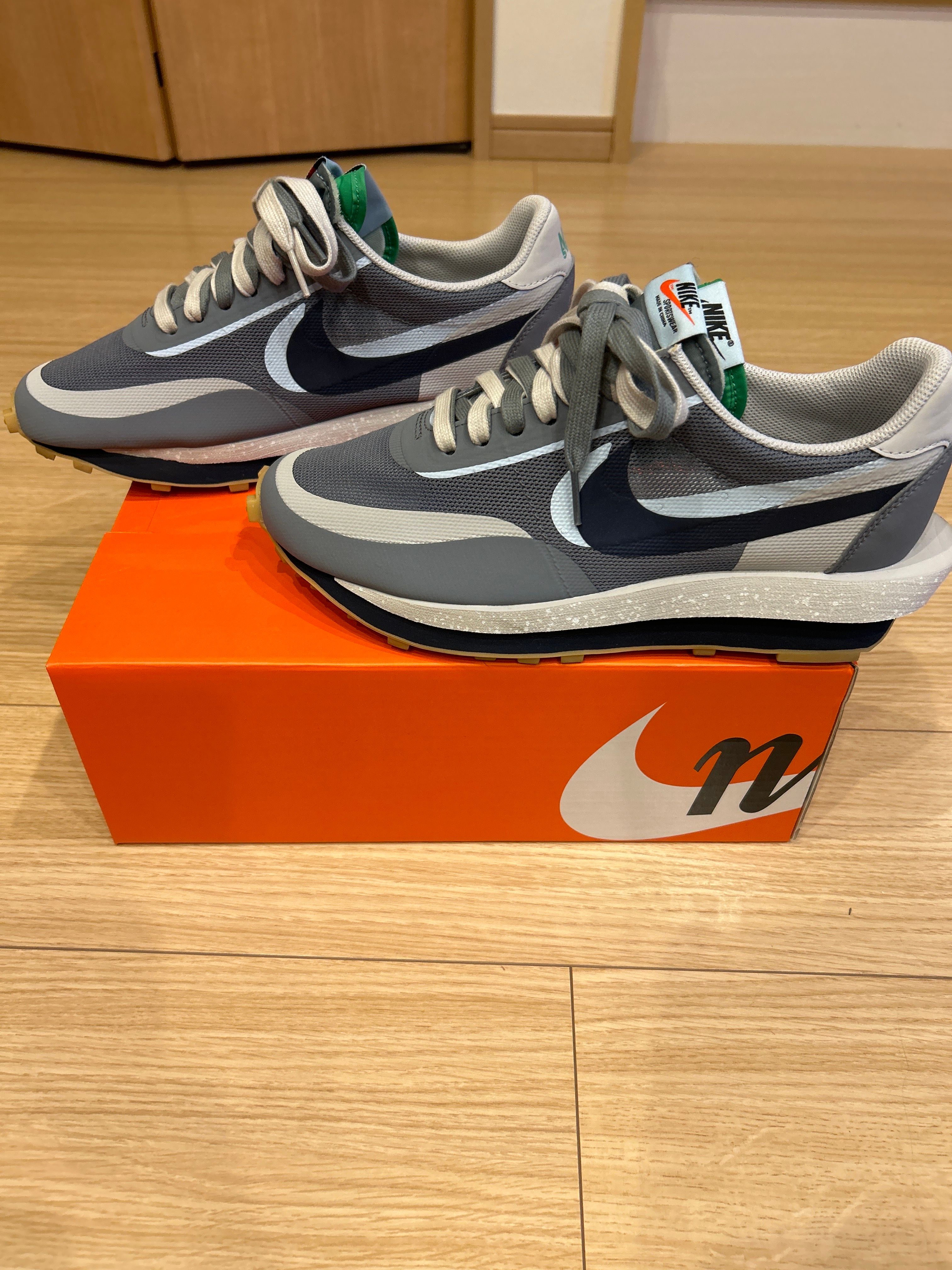 CLOT × Sacai × Nike LD Waffle "Grey Obsidian/Cool Grey"