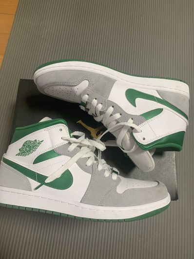 Nike Air Jordan 1 Mid 買い物代行 NikeAir Jordan 1 Mid グリーングレーホワイト 新品未使用 スニーカー
