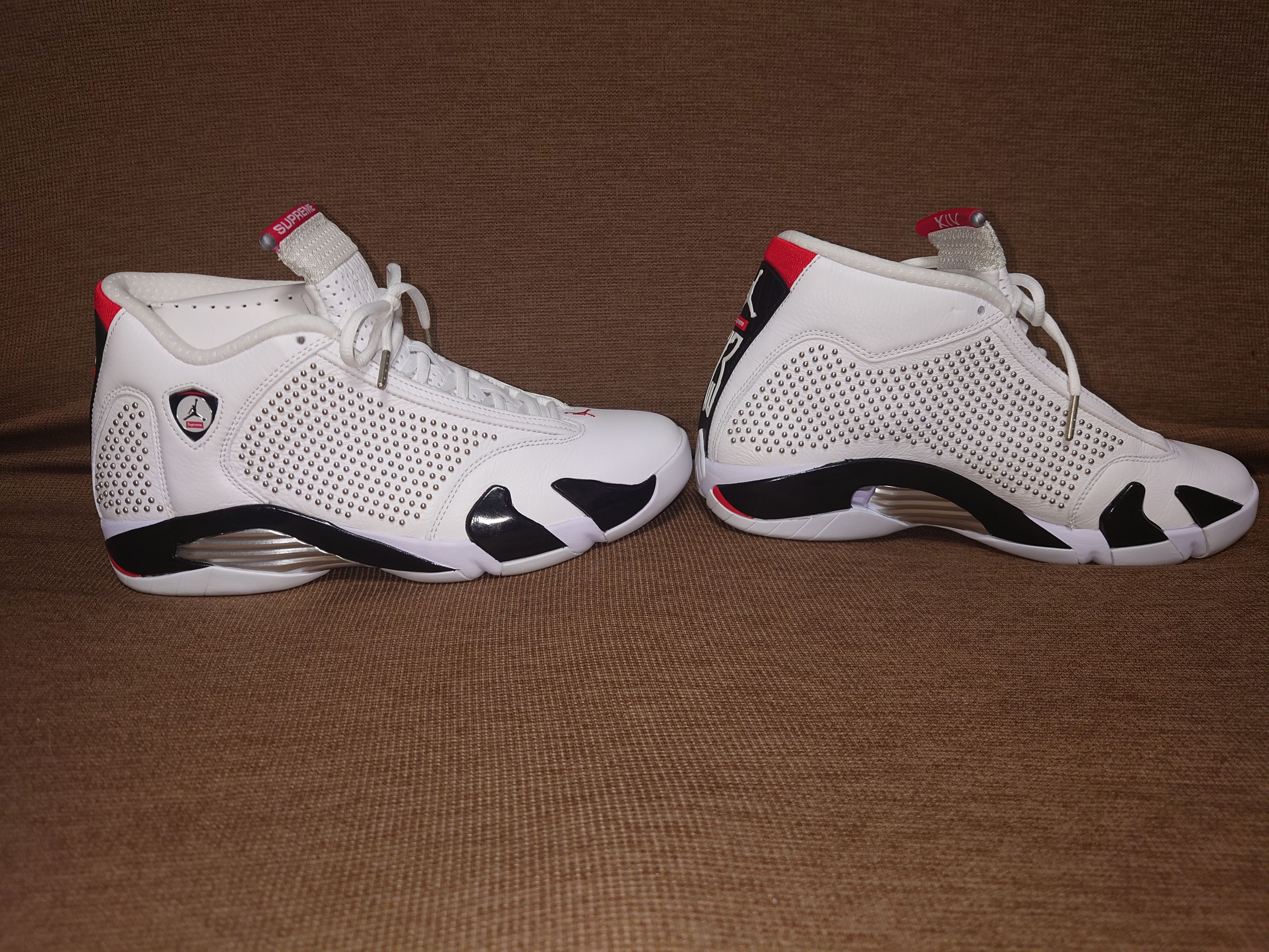 Supreme × Nike Air Jordan 14 Retro "White/University Red"