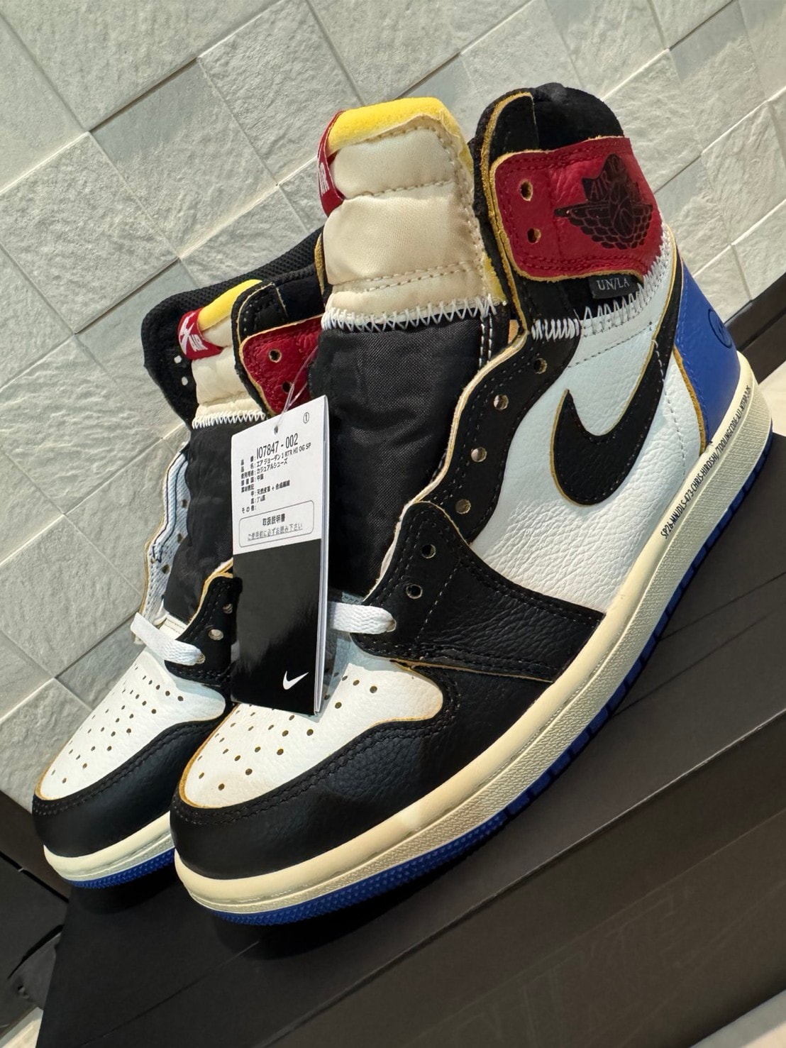 fragment design × UNION × Nike Air Jordan 1 High OG "Black/Varsity Red"