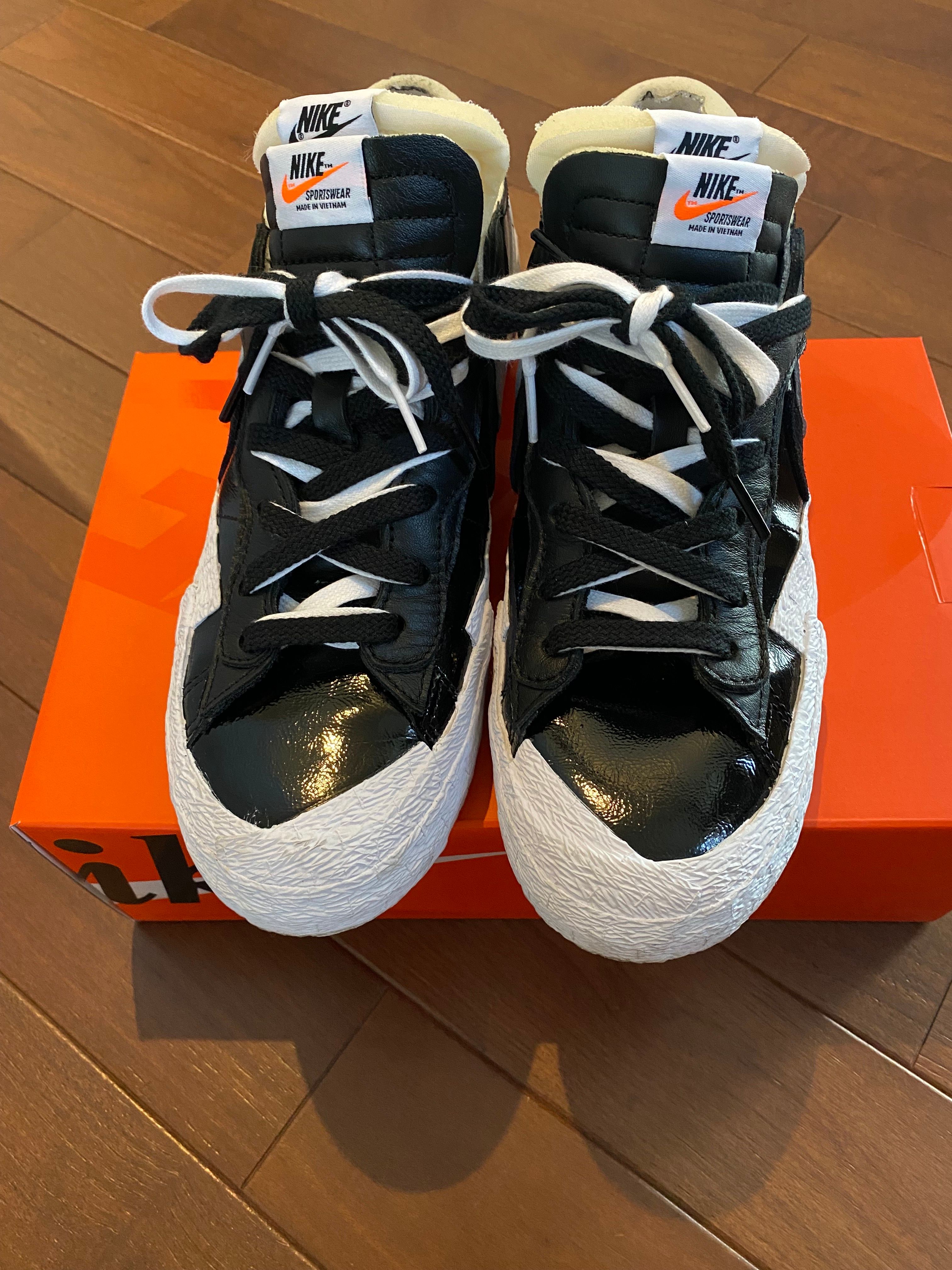 sacai × Nike Blazer Low "Black Patent Leather"