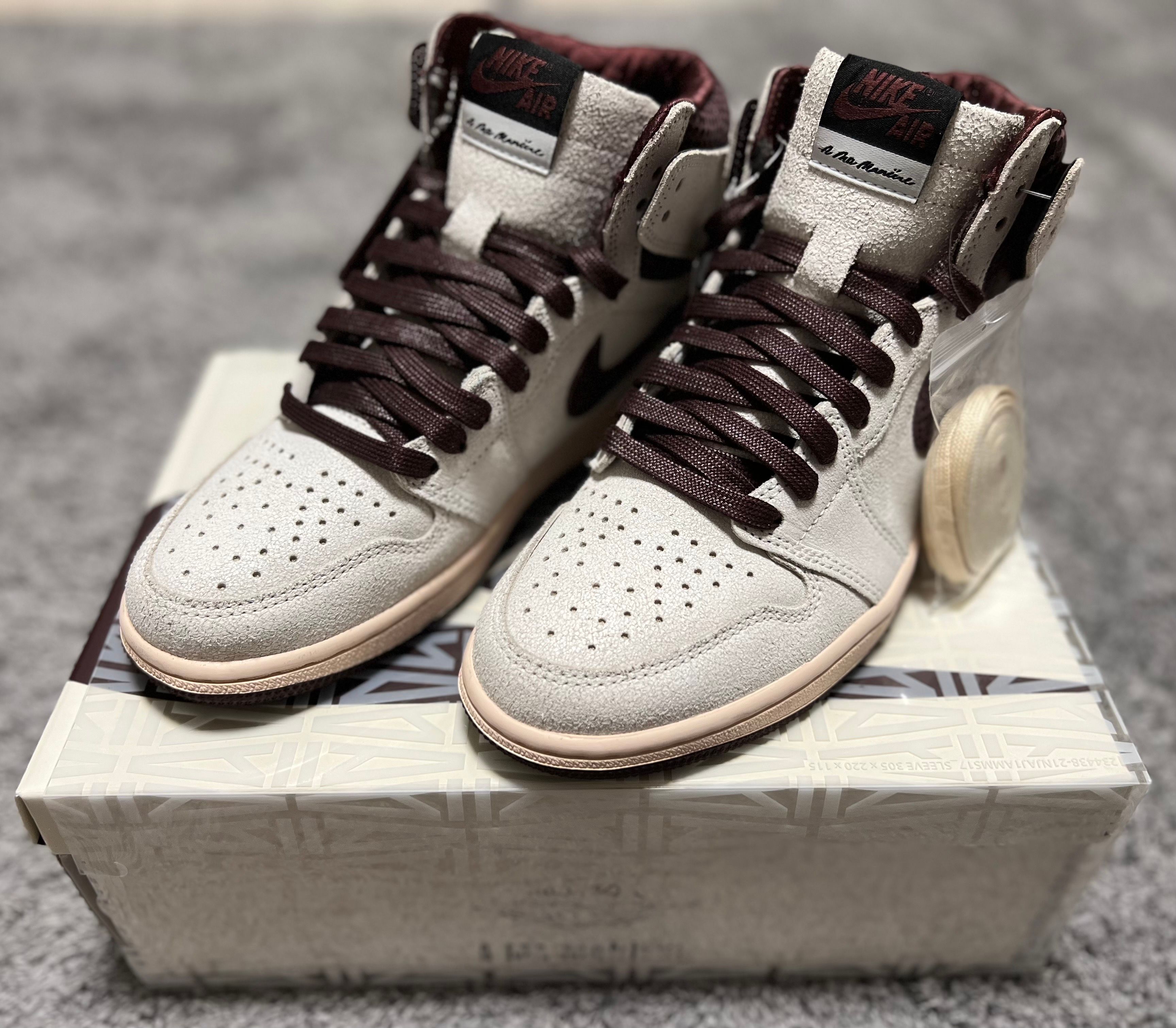 A Ma Maniere × Nike Air Jordan 1 Retro High OG "Sail and Burgundy"