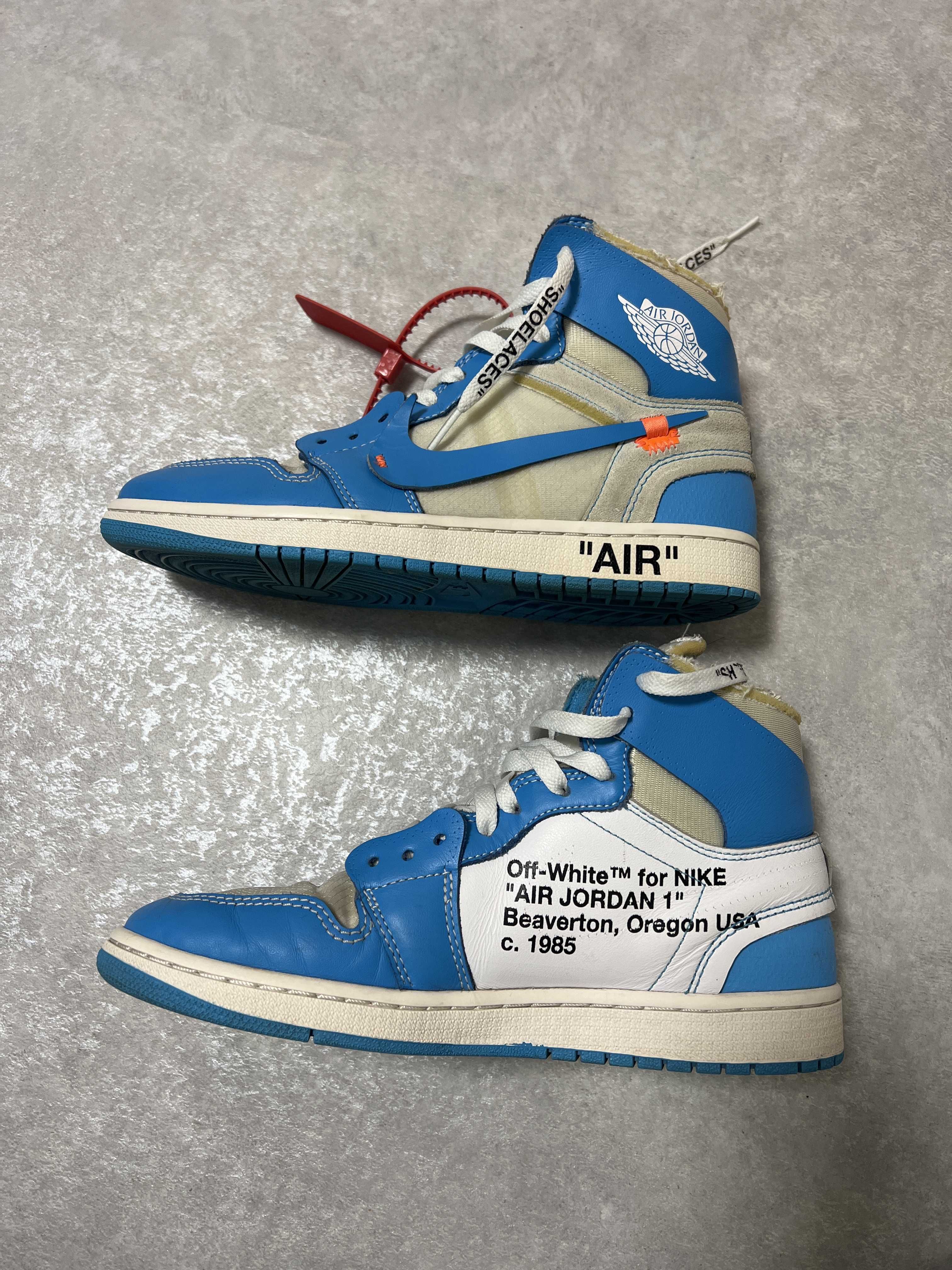 Off-White × Nike Air Jordan 1 High UNC "White/Dark Powder Blue"