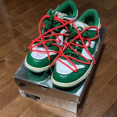 Off-White × Nike Dunk Low "White/Pine Green"