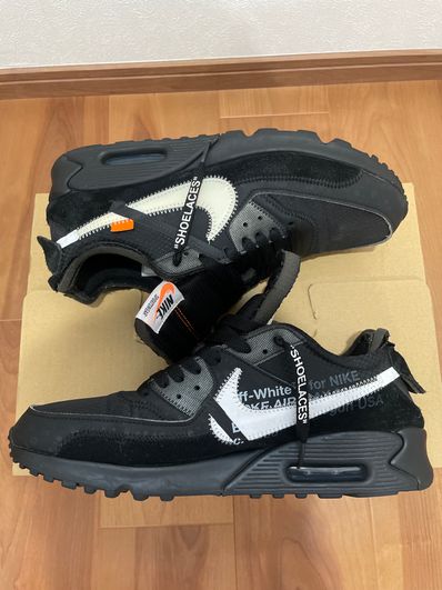 Off-White × Nike Air Max 90 "Black/Black-Cone-White"