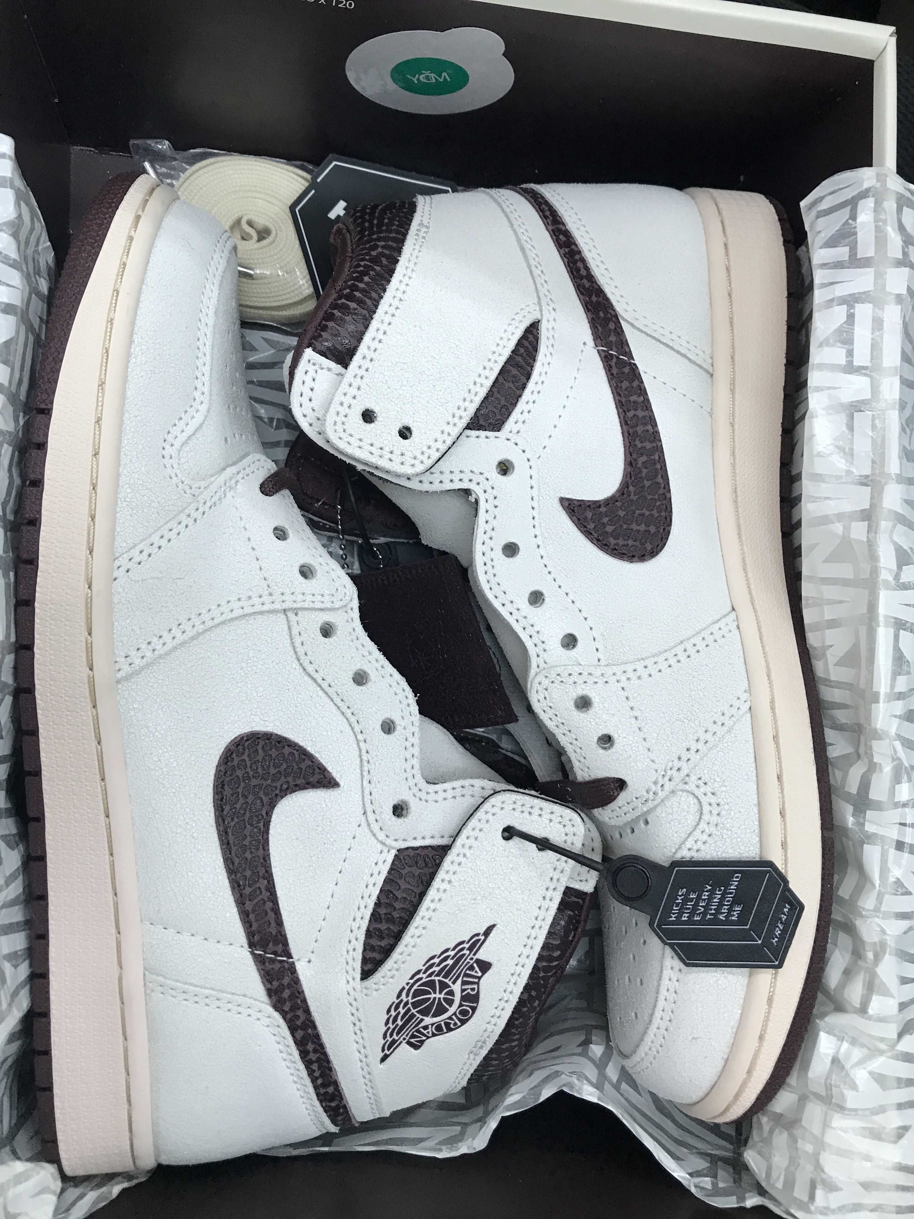 A Ma Maniere × Nike Air Jordan 1 Retro High OG "Sail and Burgundy"