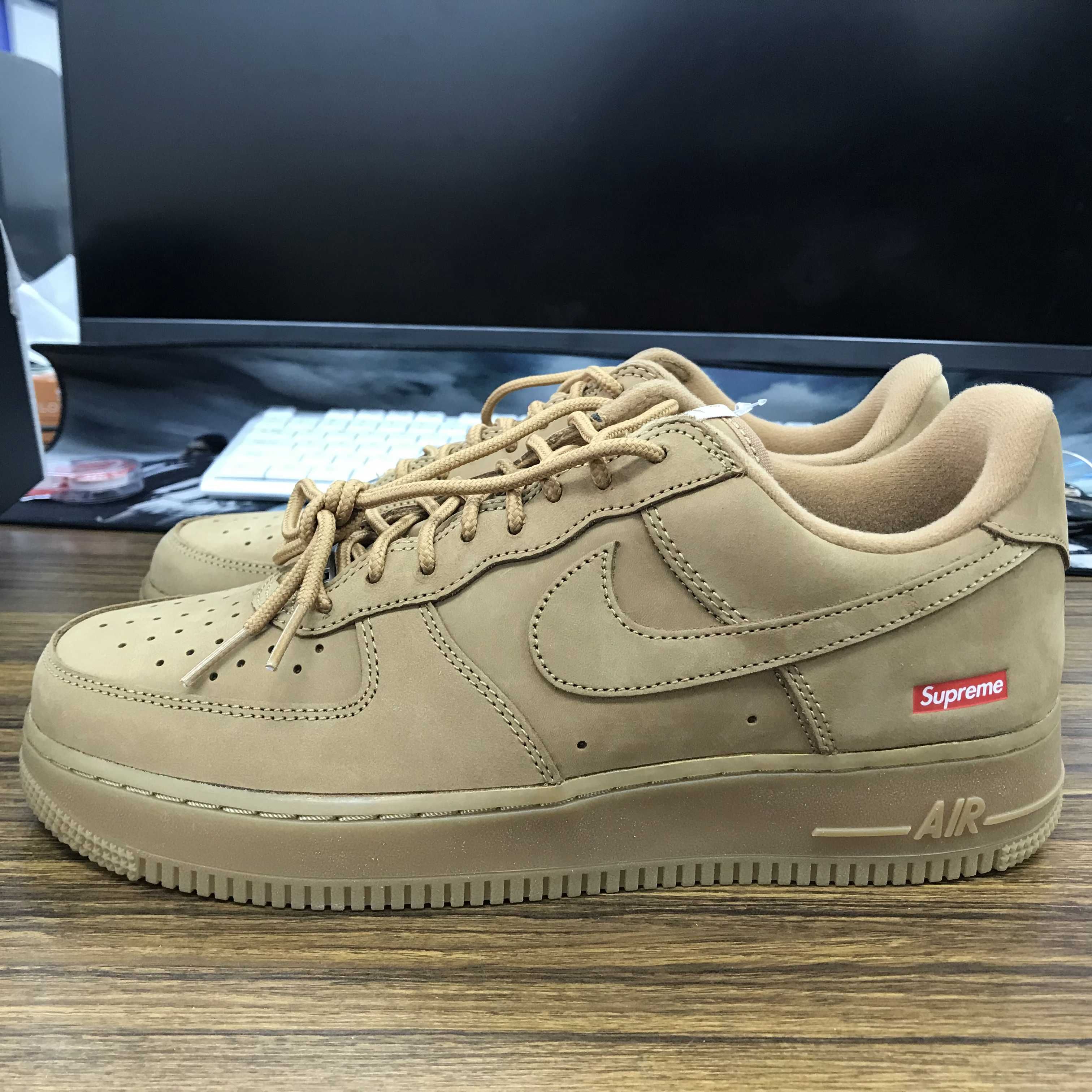 Supreme × Nike Air Force 1 Low "Flax/Wheat"