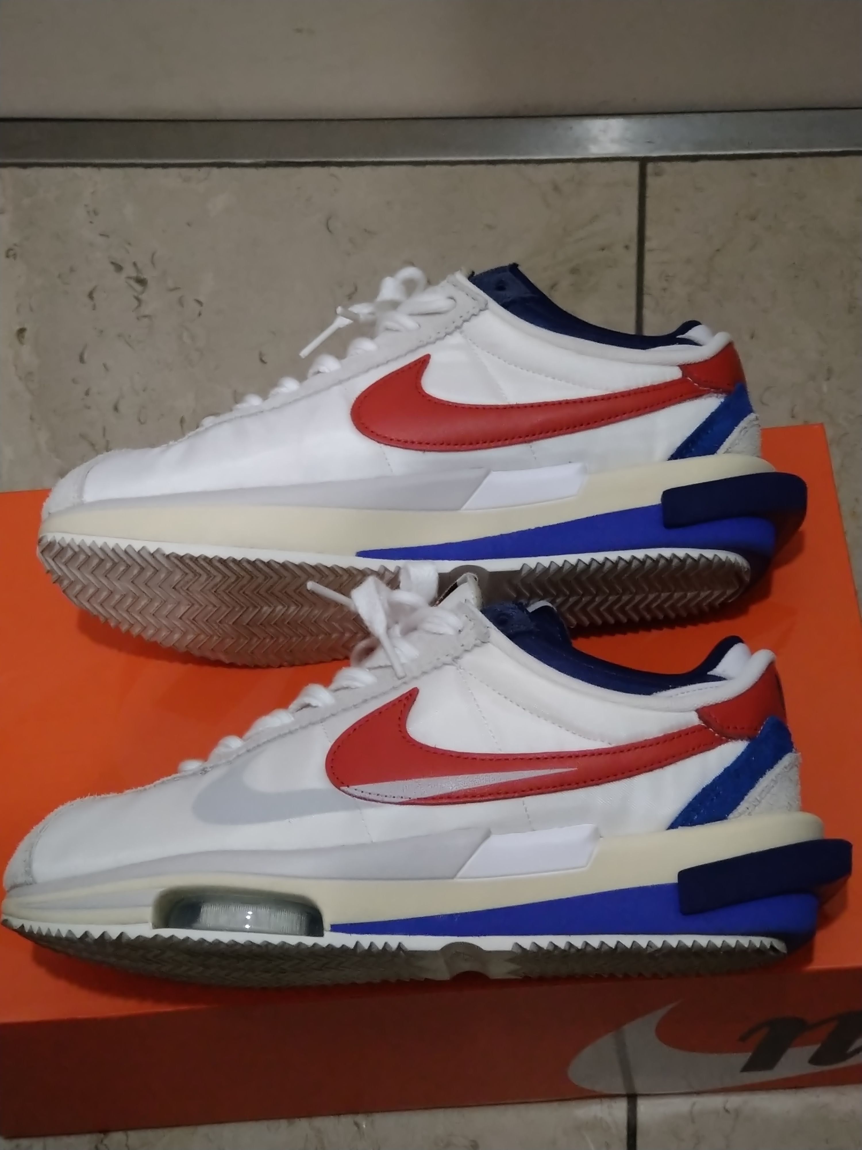 sacai × Nike Zoom Cortez "White and University Red"