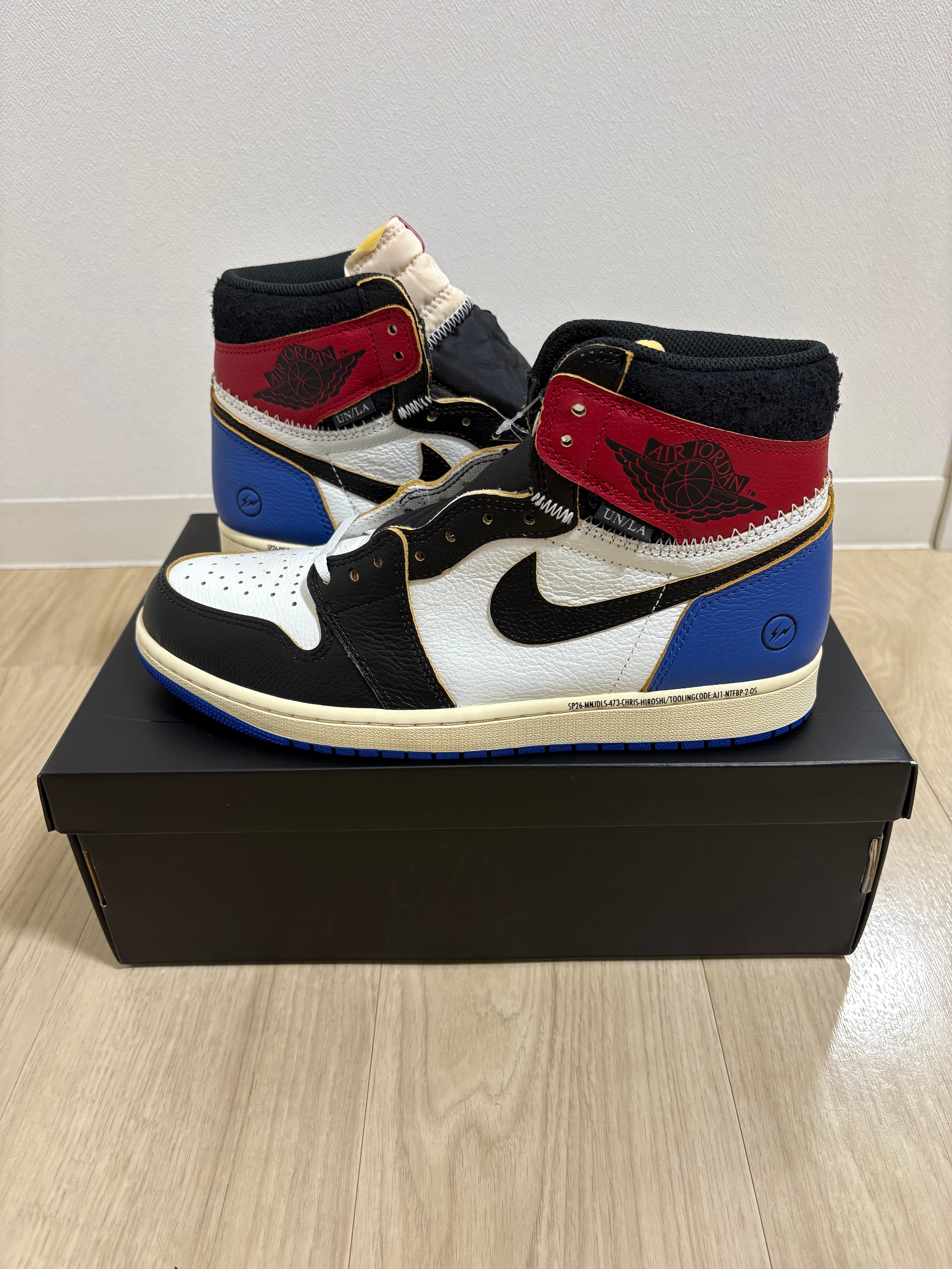 fragment design × UNION × Nike Air Jordan 1 High OG "Black/Varsity Red"