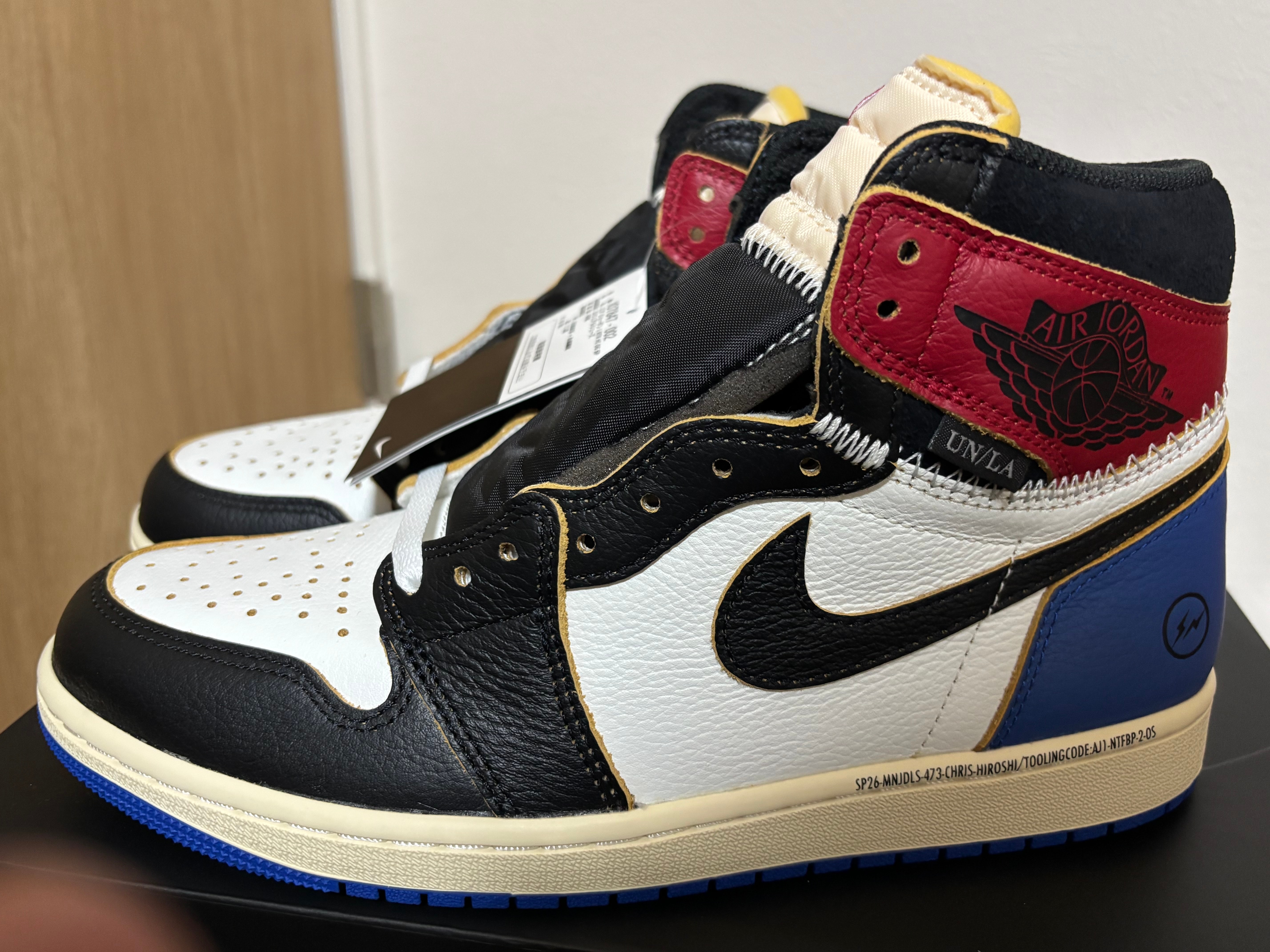 fragment design × UNION × Nike Air Jordan 1 High OG "Black/Varsity Red"