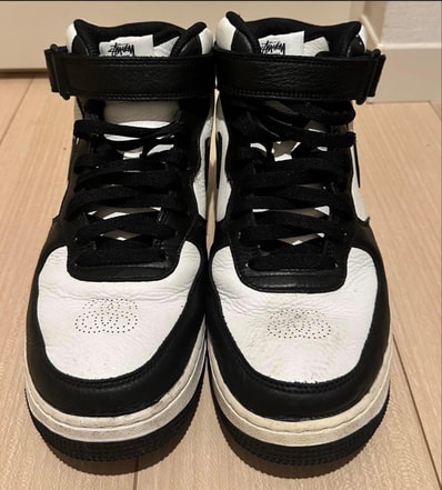 Stussy × Nike Air Force 1 Mid "Black and Light Bone"