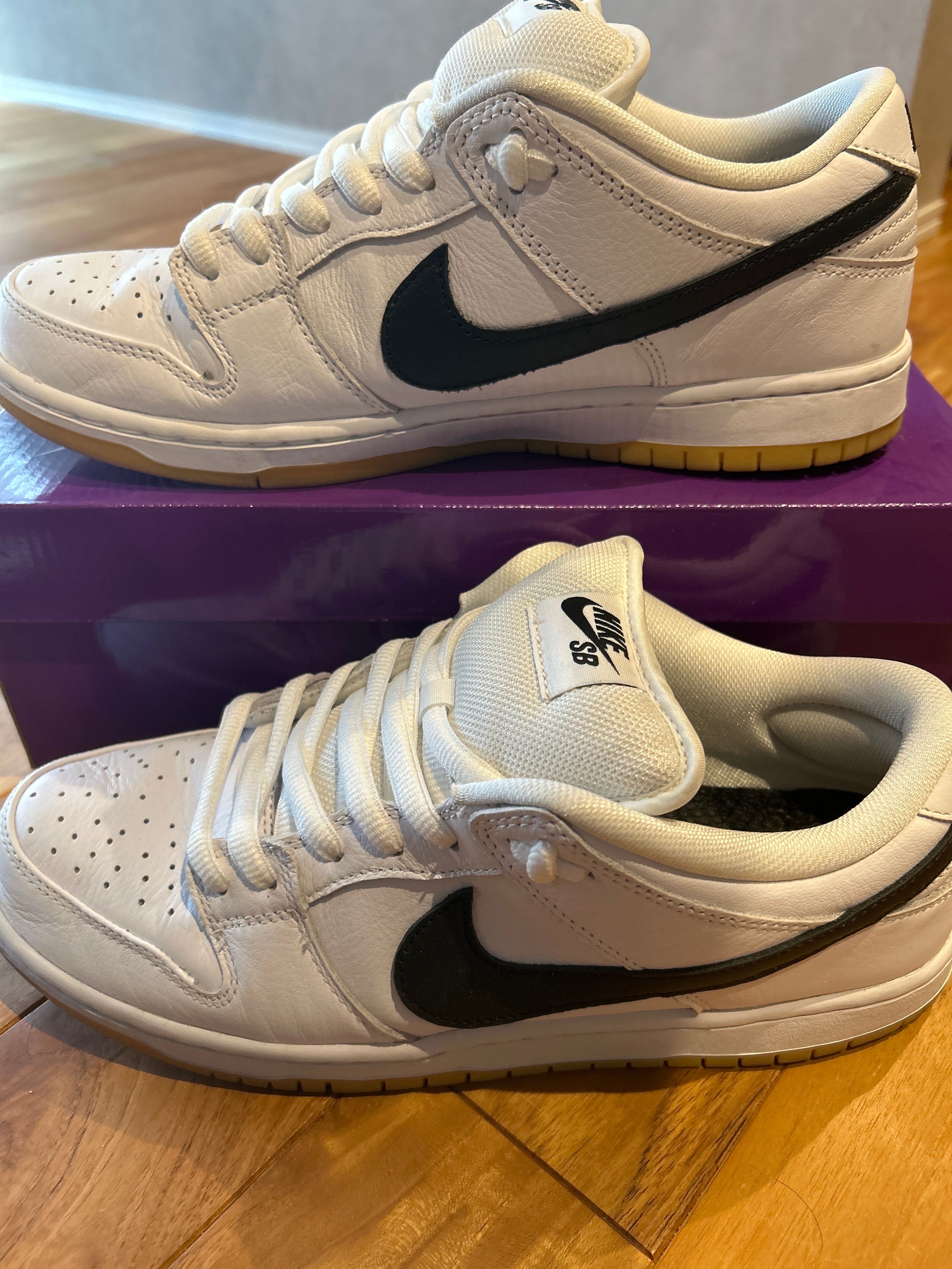 Nike SB Dunk Low Pro "White/Black-White-Gum Light Brown"