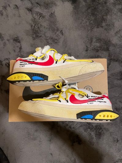 Off-White × Nike Blazer Low "White and University Red"