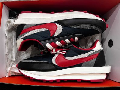 UNDERCOVER × sacai × Nike LD Waffle "Midnight Spruce/Pale Ivory-Dark Grey-University Red"