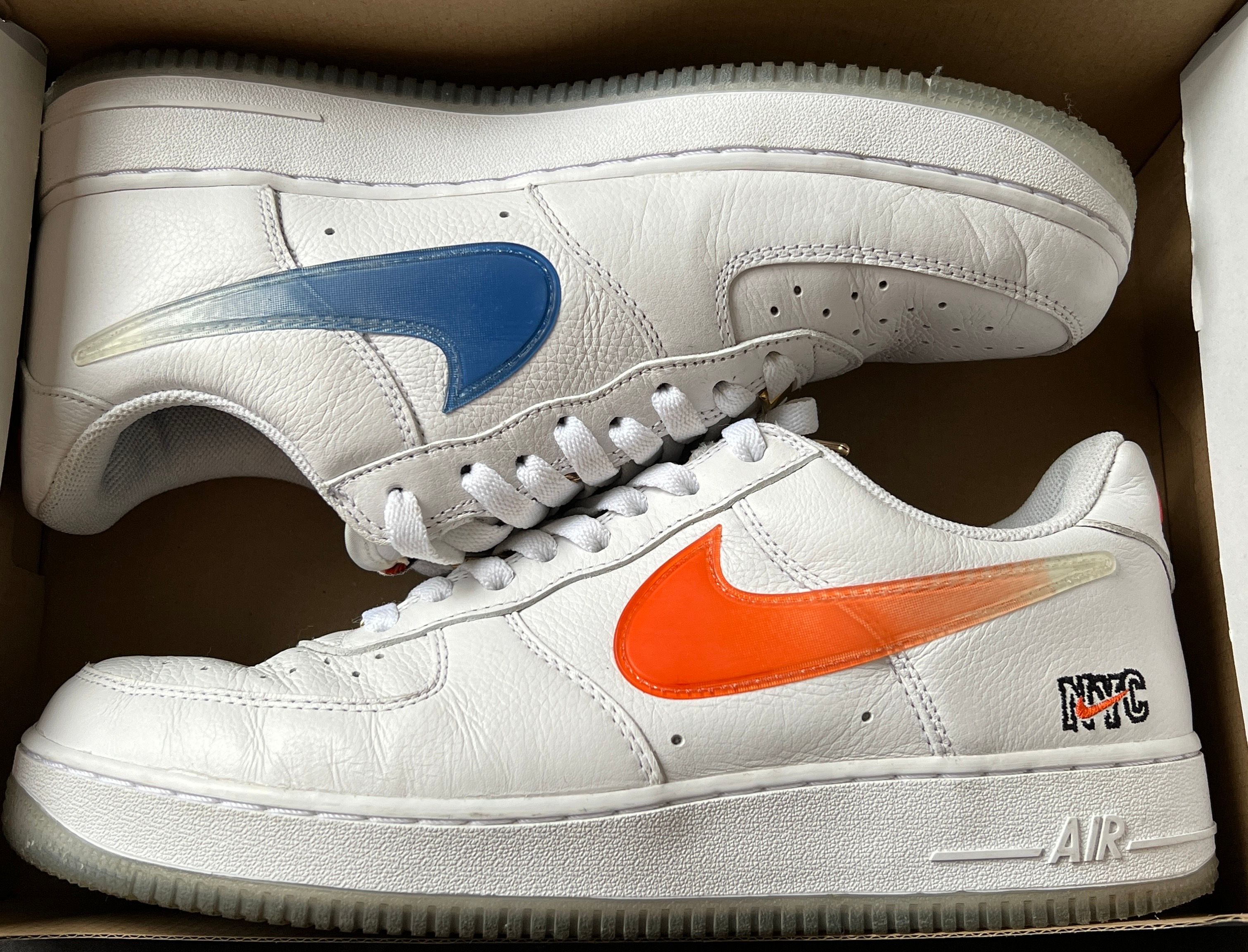 KITH × Nike Air Force 1 Low "White/Rush Blue/White/Brilliant Orange"