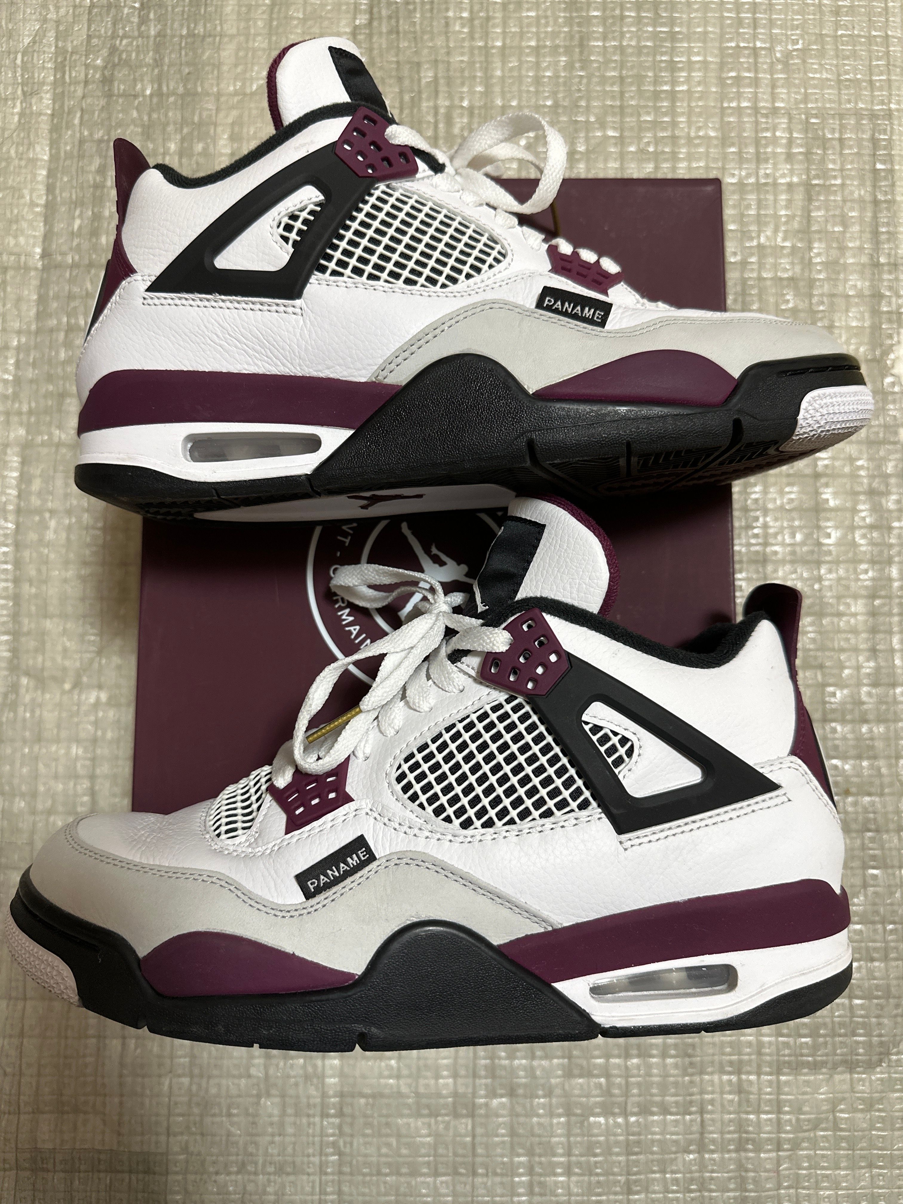 Paris Saint Germain ×Nike Air Jordan 4 Retro "White/Bordeaux/Neutral Gray"