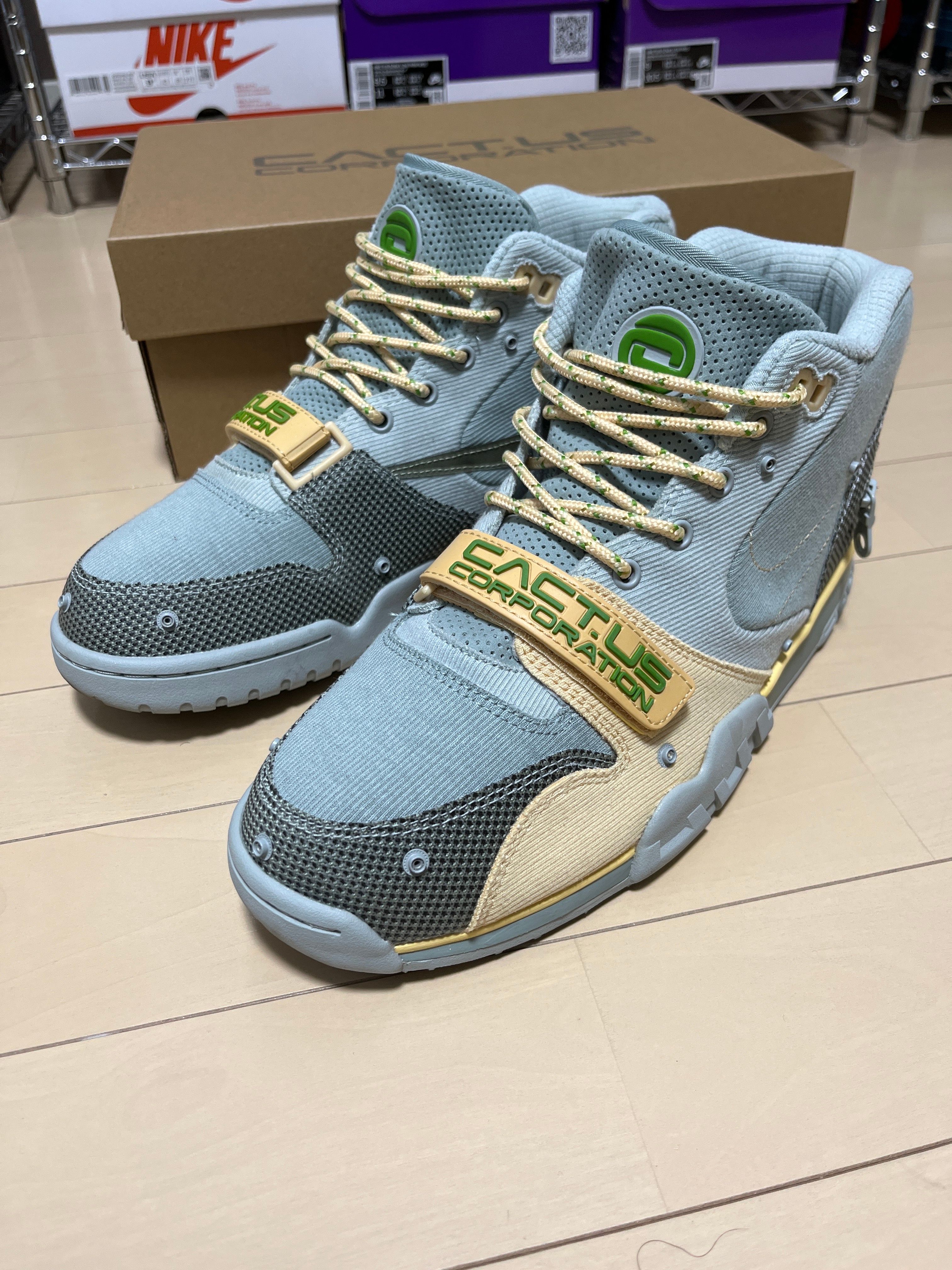 Travis Scott × Nike Air Trainer 1 SP "Grey Haze and Dusty Sage"