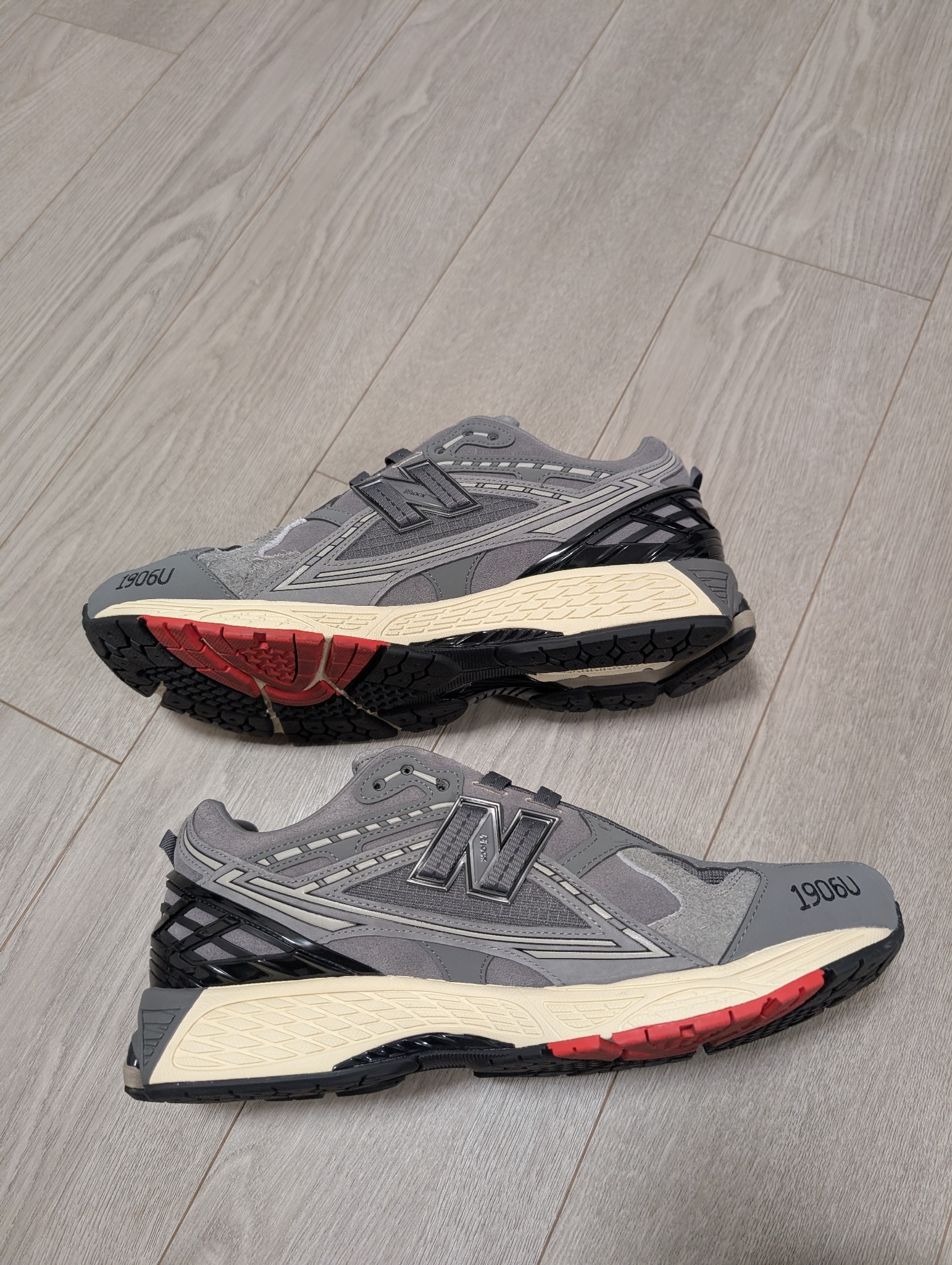 N.HOOLYWOOD TEST Product Exchange Service × INVINCIBLE × New Balance 1906U "Grey/Charcoal/Orange"