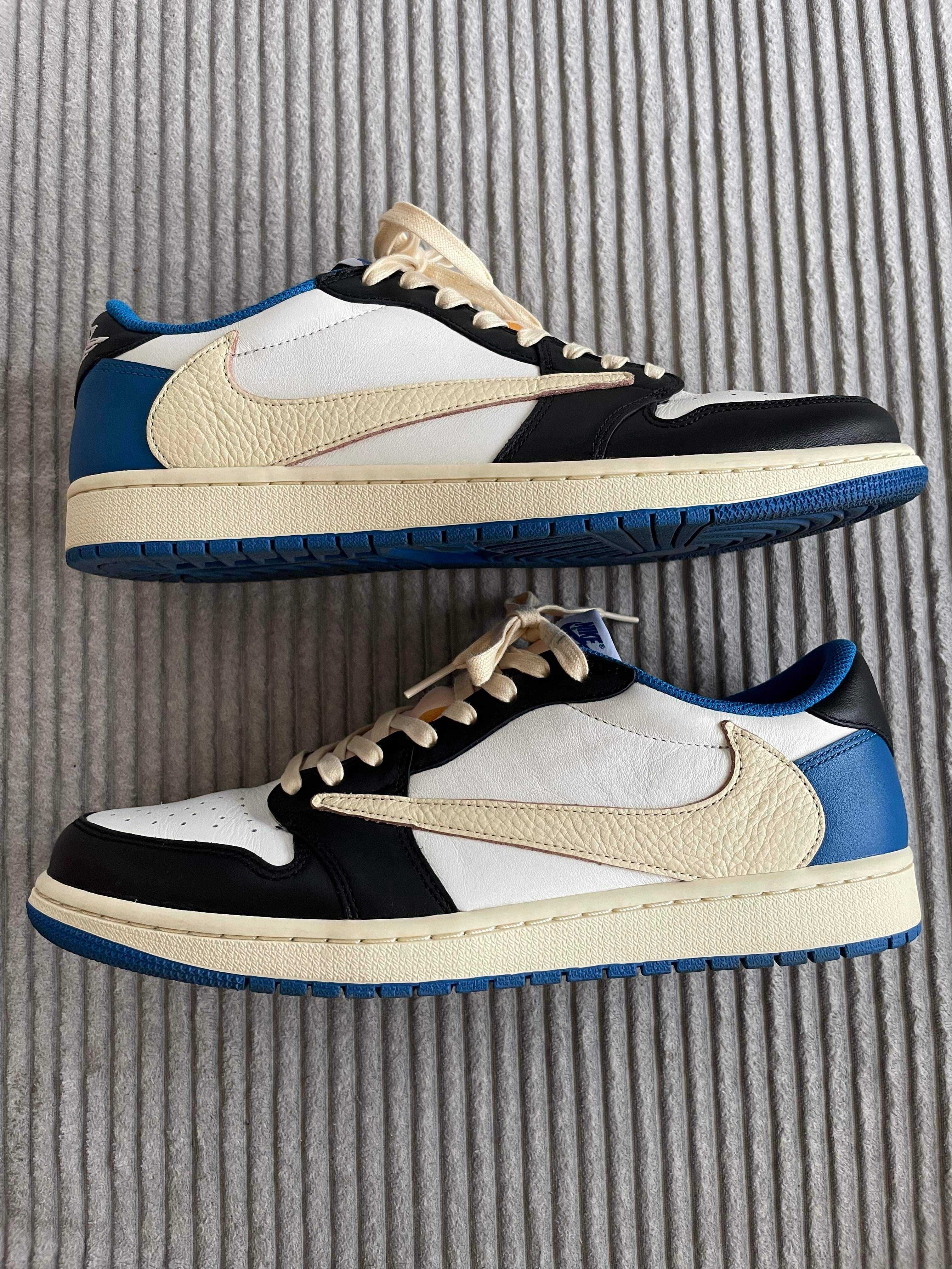 Travis Scott × fragment design × Nike Air Jordan 1 Low OG SP "Military Blue"