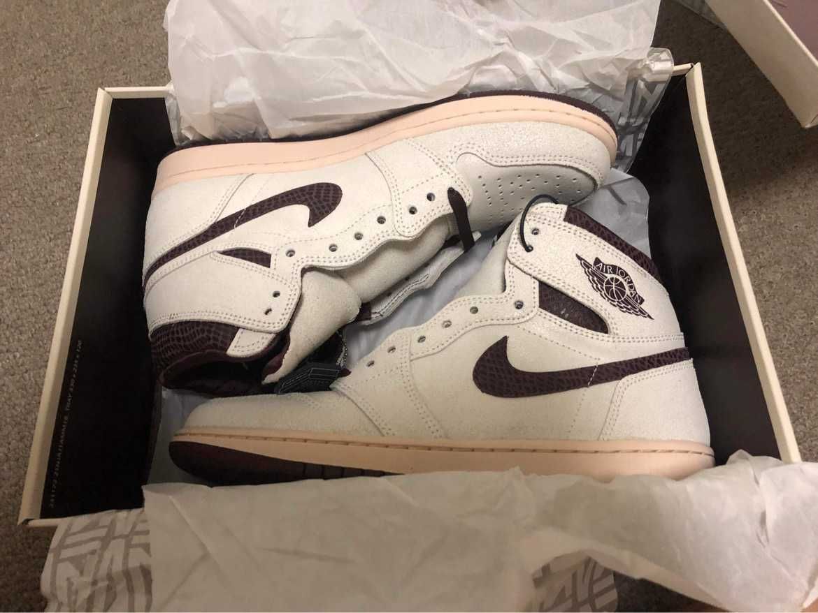 A Ma Maniere × Nike Air Jordan 1 Retro High OG "Sail and Burgundy"