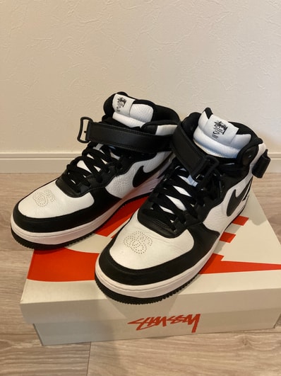 Stussy × Nike Air Force 1 Mid "Black and Light Bone"
