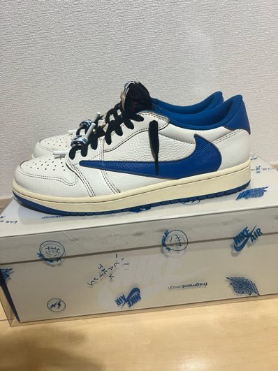 Travis Scott × fragment design × Nike Air Jordan 1 Low OG "Sail/Military Blue"