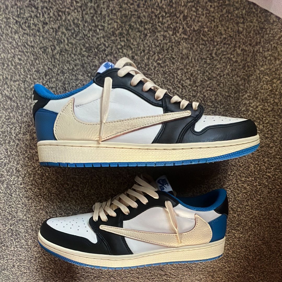 Travis Scott × fragment design × Nike Air Jordan 1 Low OG SP "Military Blue"