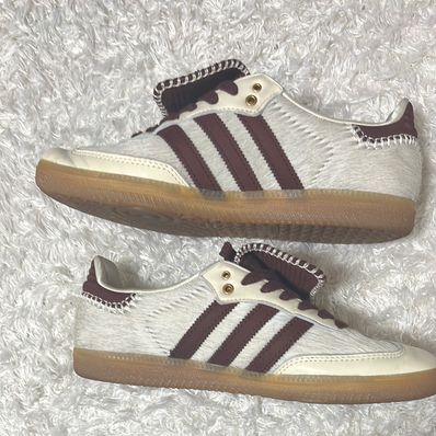 Wales Bonner × adidas Samba Pony Tonal Low "Cream White/Mystery Brown"