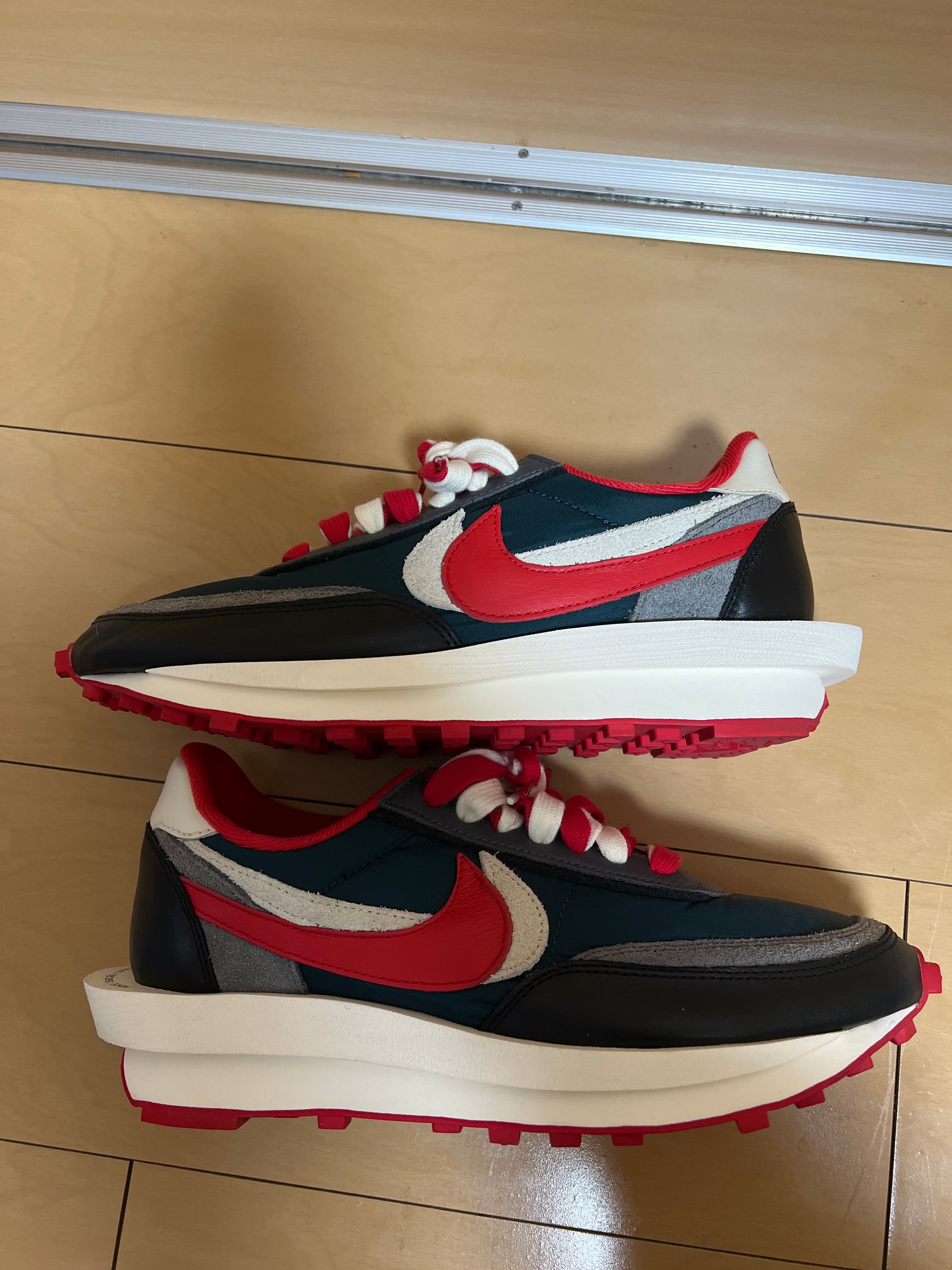 UNDERCOVER × sacai × Nike LD Waffle "Midnight Spruce/Pale Ivory-Dark Grey-University Red"