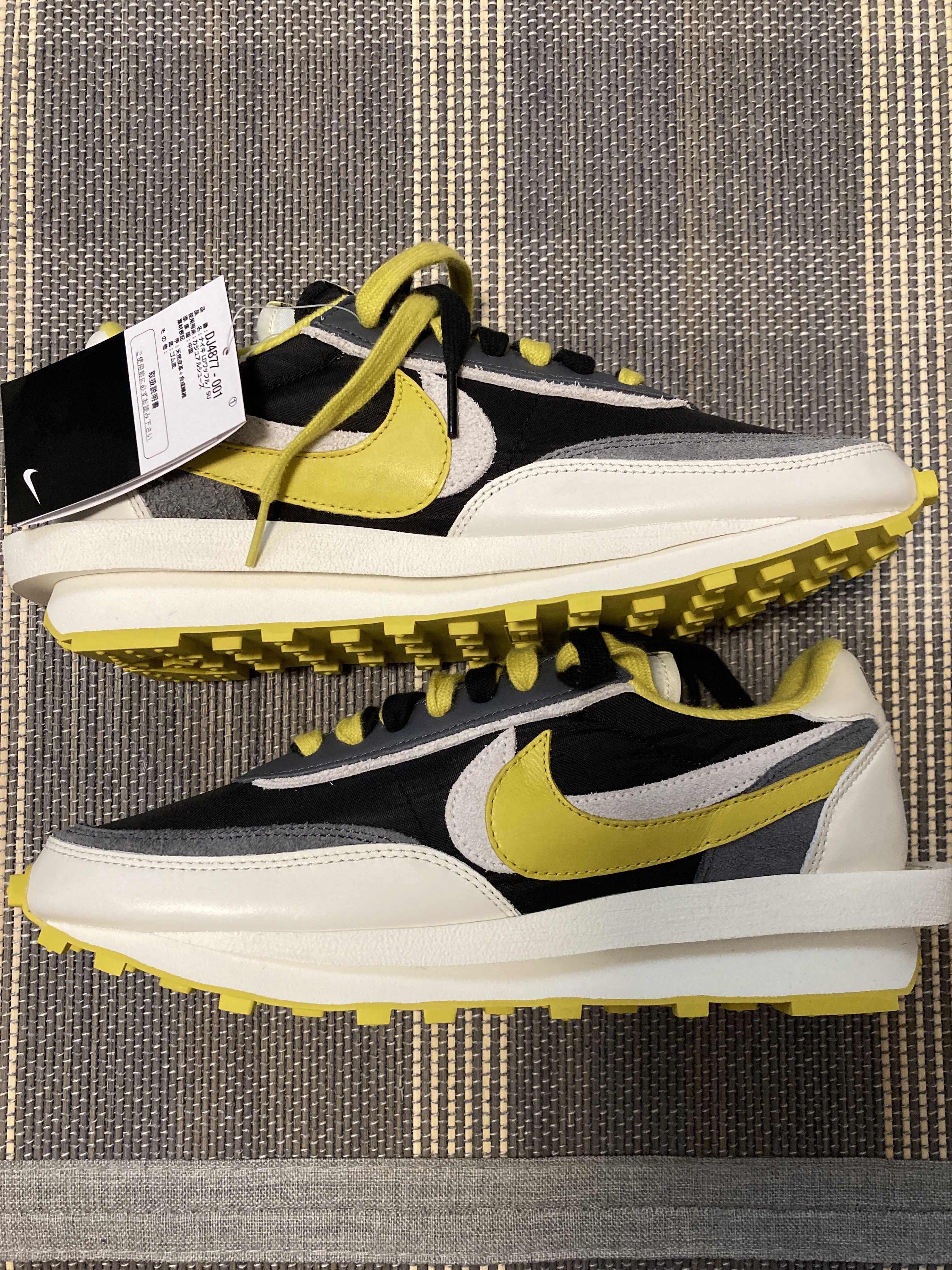 UNDERCOVER × sacai × Nike LD Waffle "Black/Sail-Dark Grey-Bright Citron"