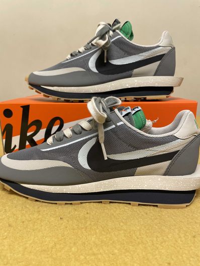 CLOT × Sacai × Nike LD Waffle "Grey Obsidian/Cool Grey"