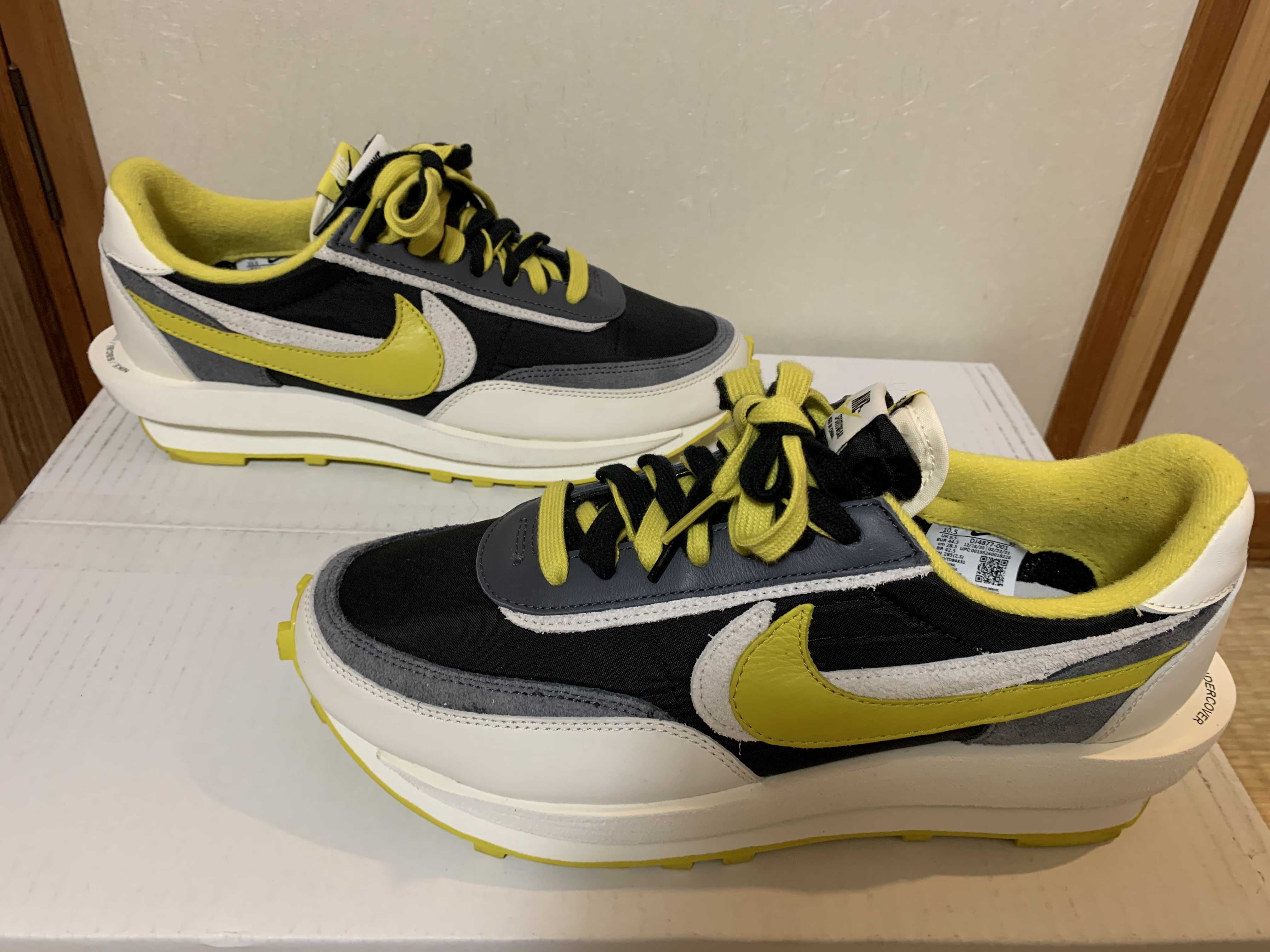 UNDERCOVER × sacai × Nike LD Waffle "Black/Sail-Dark Grey-Bright Citron"