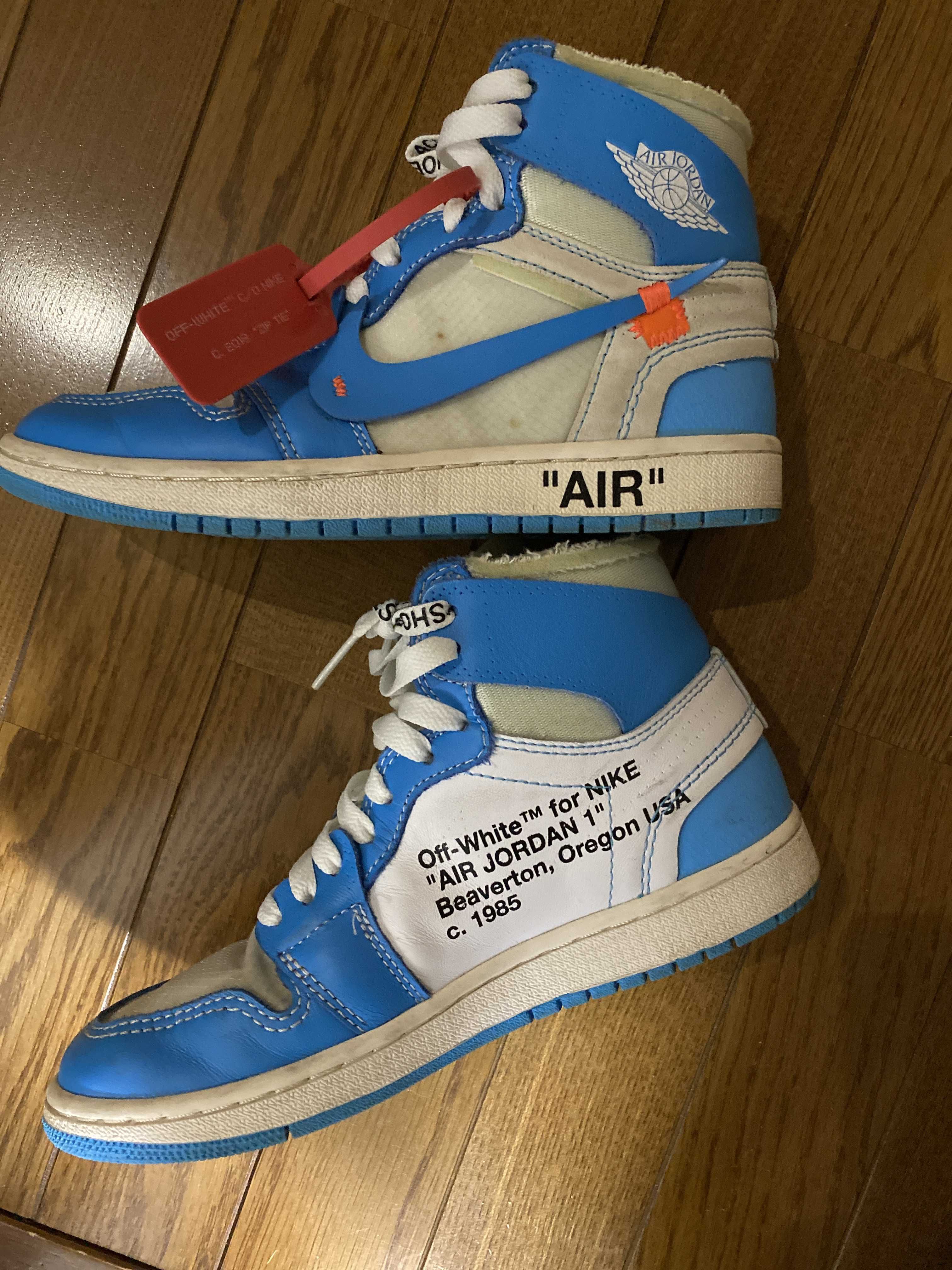 Off-White × Nike Air Jordan 1 High UNC "White/Dark Powder Blue"