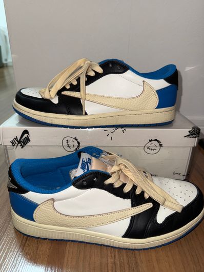 Travis Scott × fragment design × Nike Air Jordan 1 Low OG SP "Military Blue"