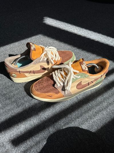 Zion Williamson × Nike Air Jordan 1 Low OG "Flax and Oil Green"