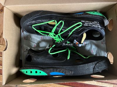 Off-White × Nike Blazer Low "Black and Electro Green"