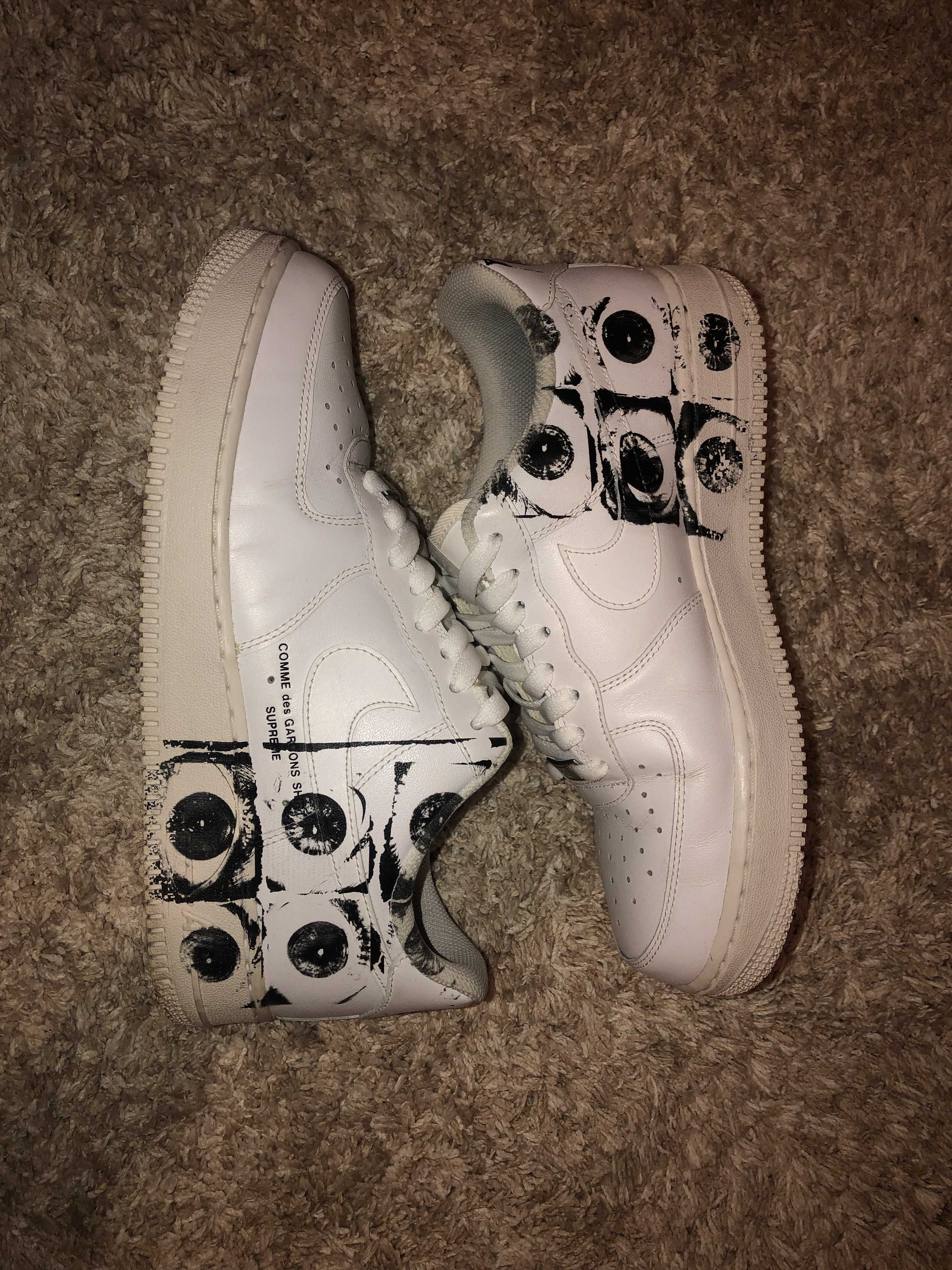 Supreme × COMME des GARCONS SHIRT × Nike Air Force 1 Low "White"