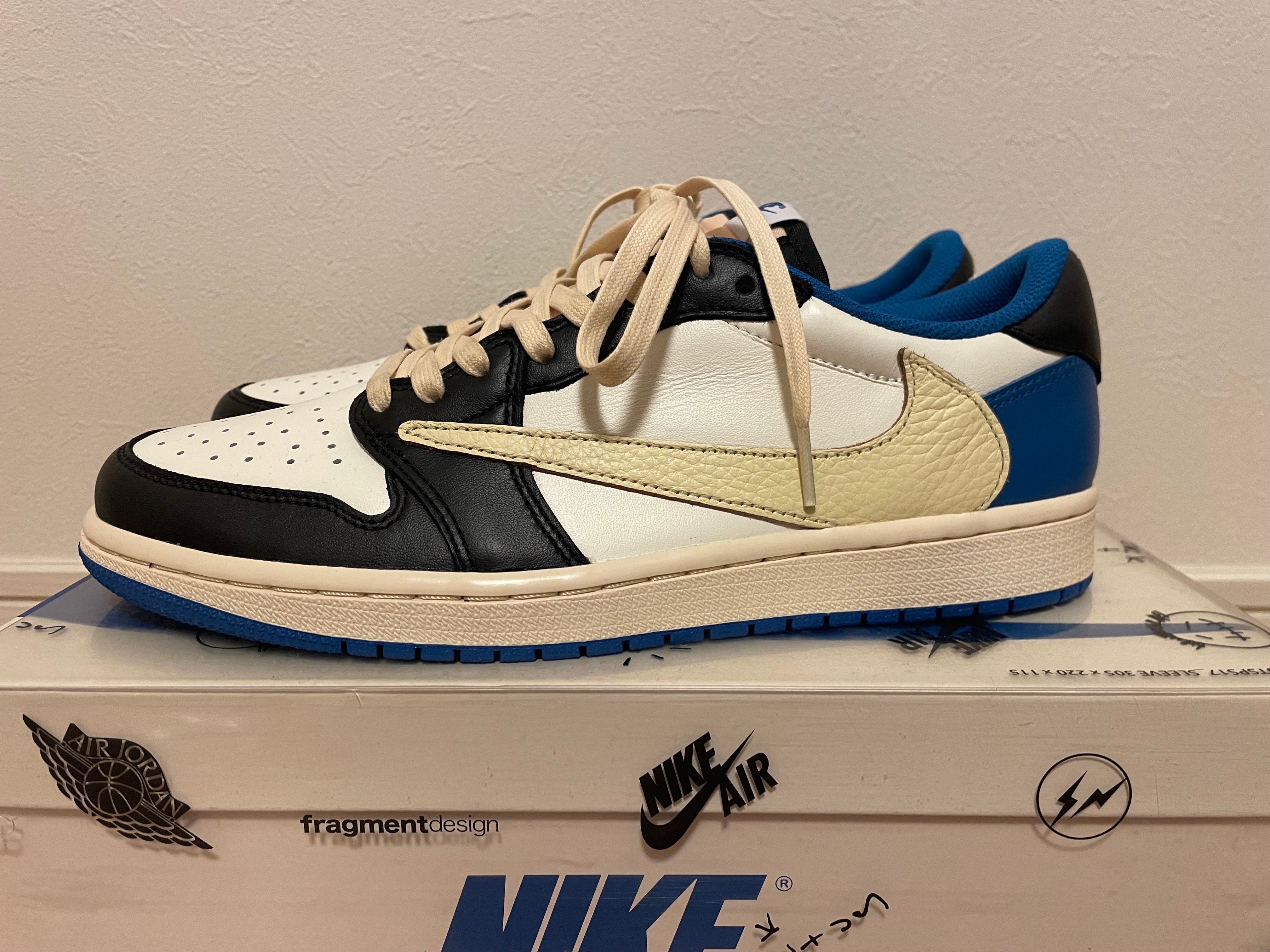 Travis Scott × fragment design × Nike Air Jordan 1 Low OG SP "Military Blue"