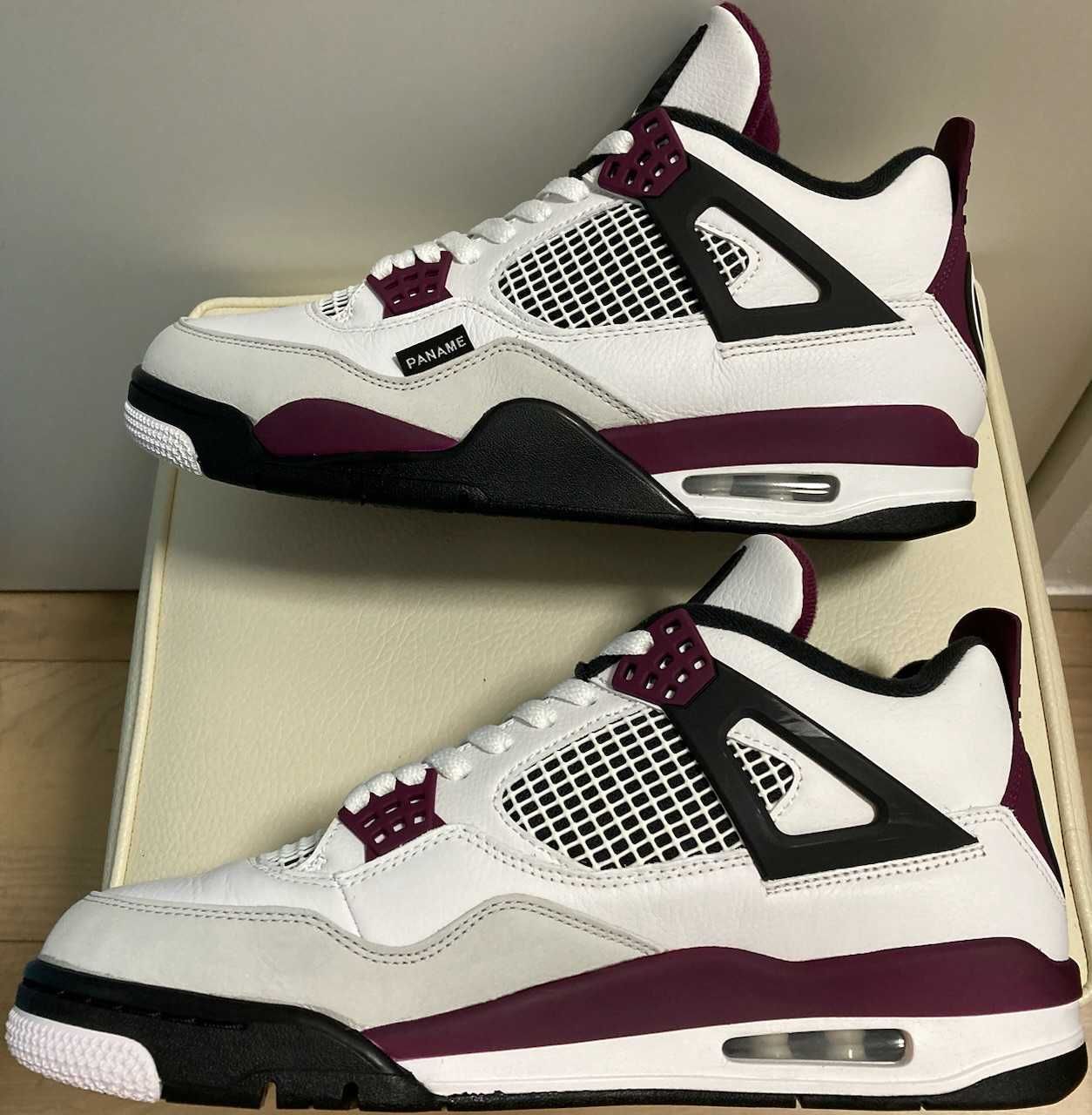 Paris Saint Germain ×Nike Air Jordan 4 Retro "White/Bordeaux/Neutral Gray"