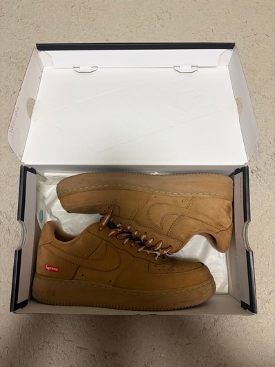 Supreme × Nike Air Force 1 Low "Flax/Wheat"